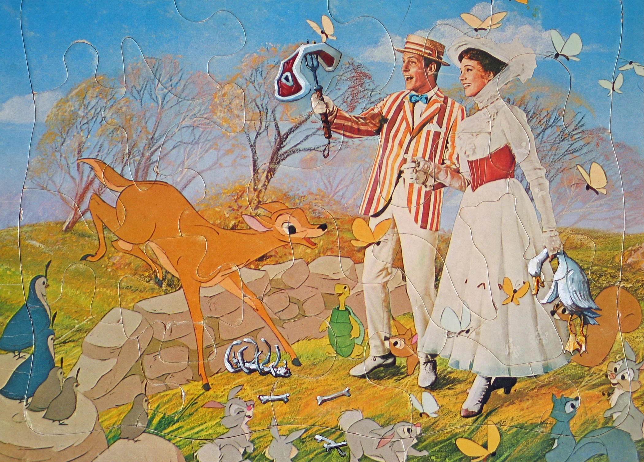 We Really Love Animals 13" wide. Includes 19"-wide frame. Oil on a cardboard puzzle, 2011. $300 . Buy this painting.