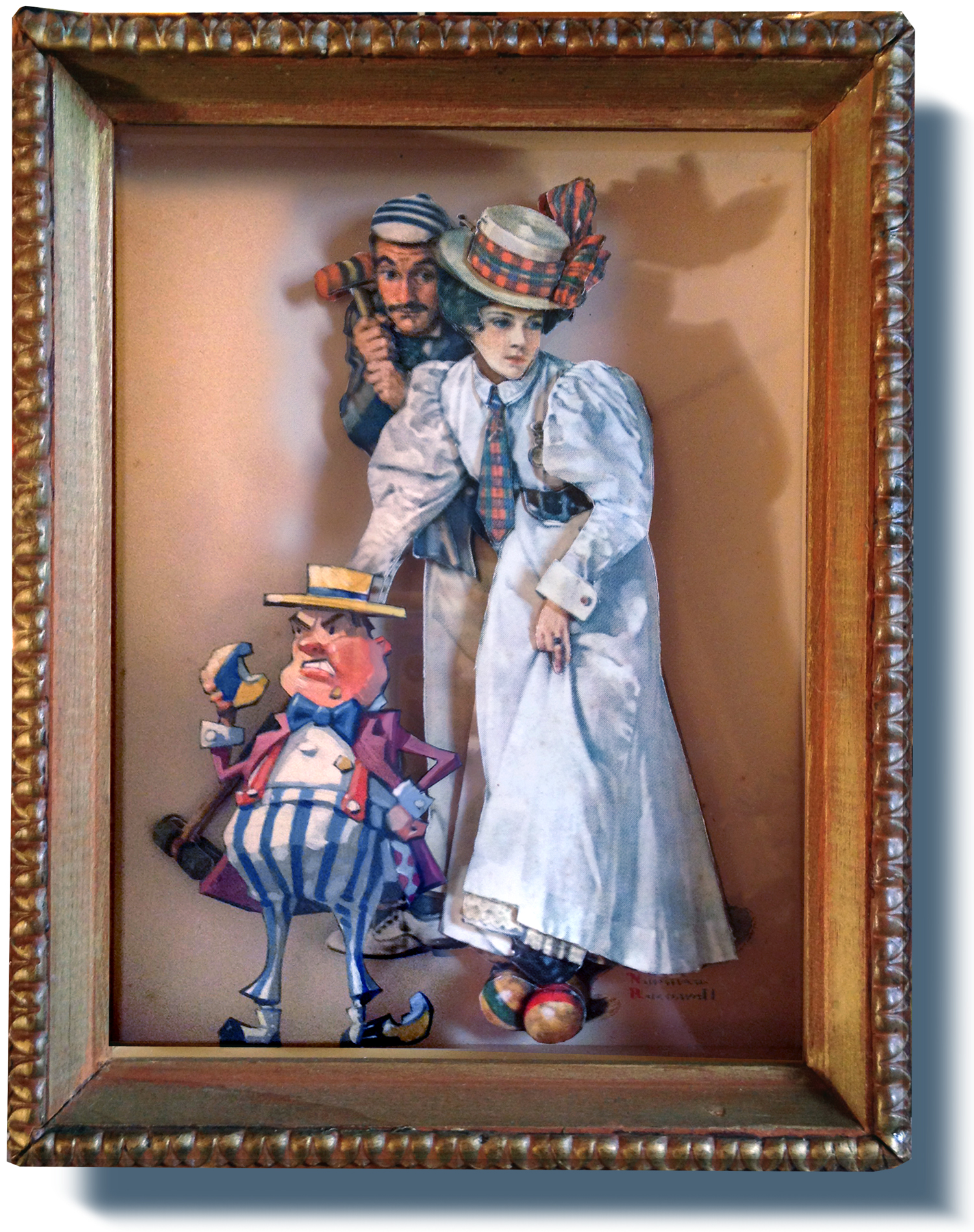 The Croquet Imp 6" wide. Includes 8" wide shadowbox frame. Oil on cardboard, 2013. $200 . Buy this painting .