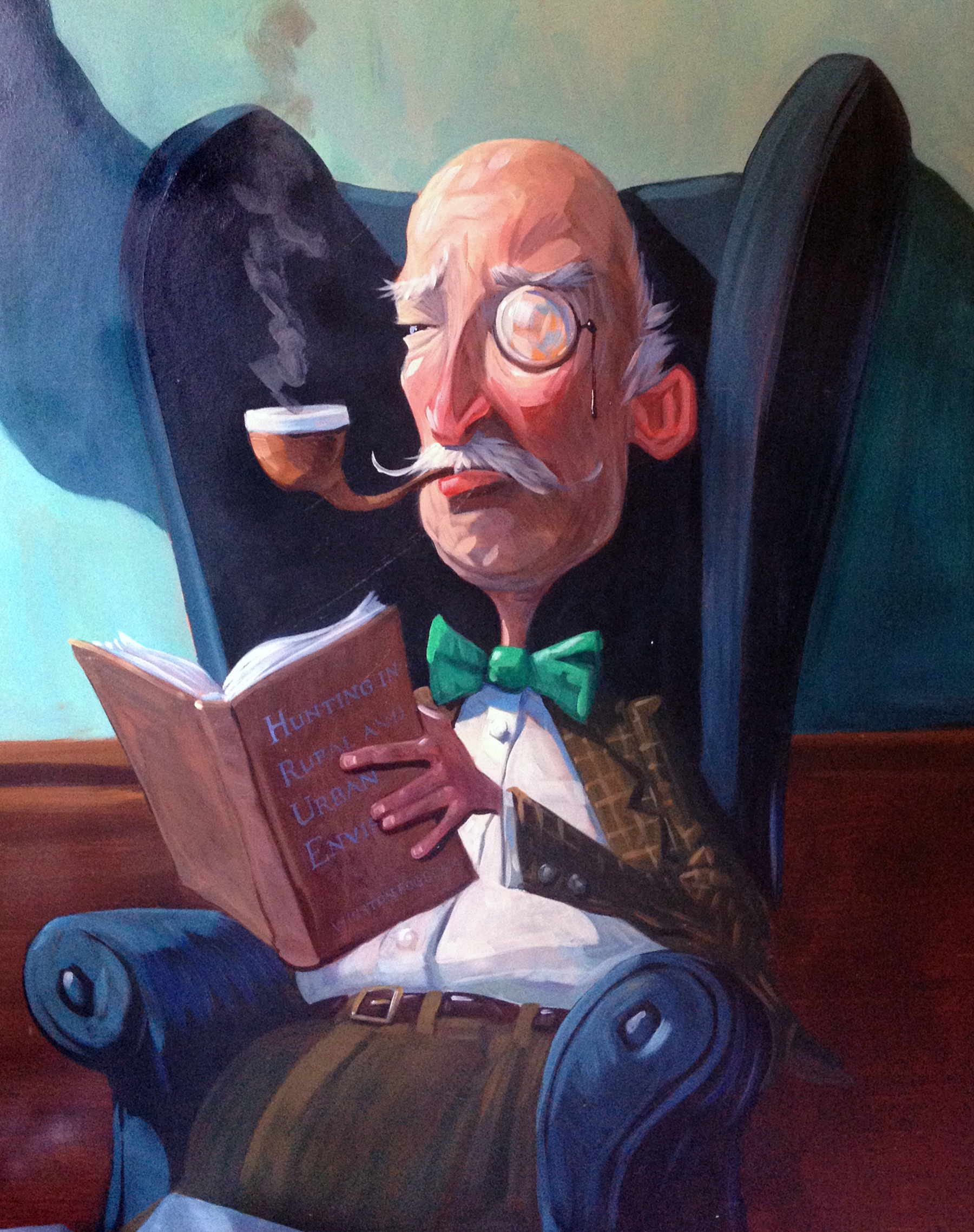 The Colonel 28" wide. Oil on wood, 2013. $200. Buy this painting.