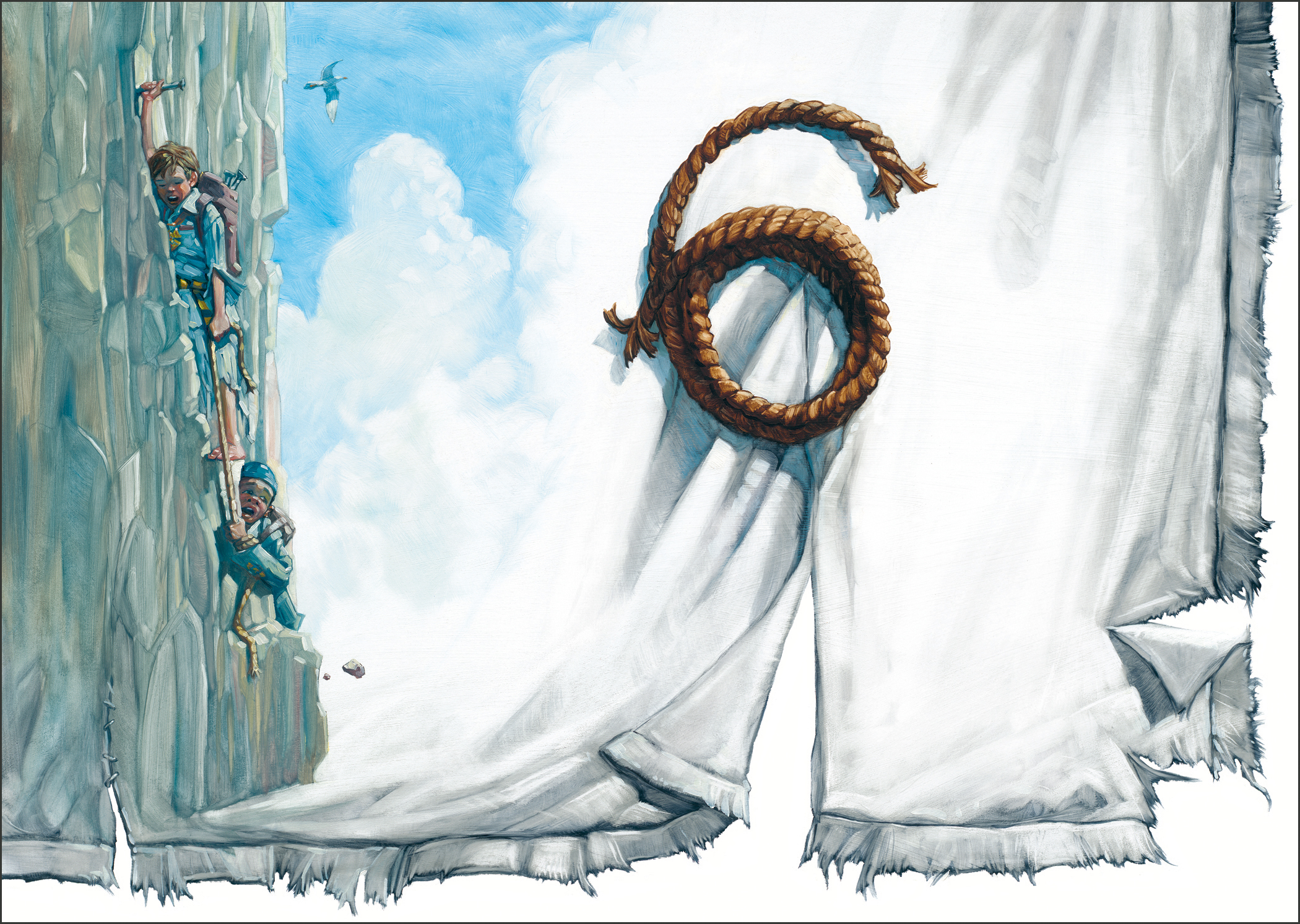 The Long Climb 24" wide. Oil on illustration board, 2011. $400 . Buy this painting.