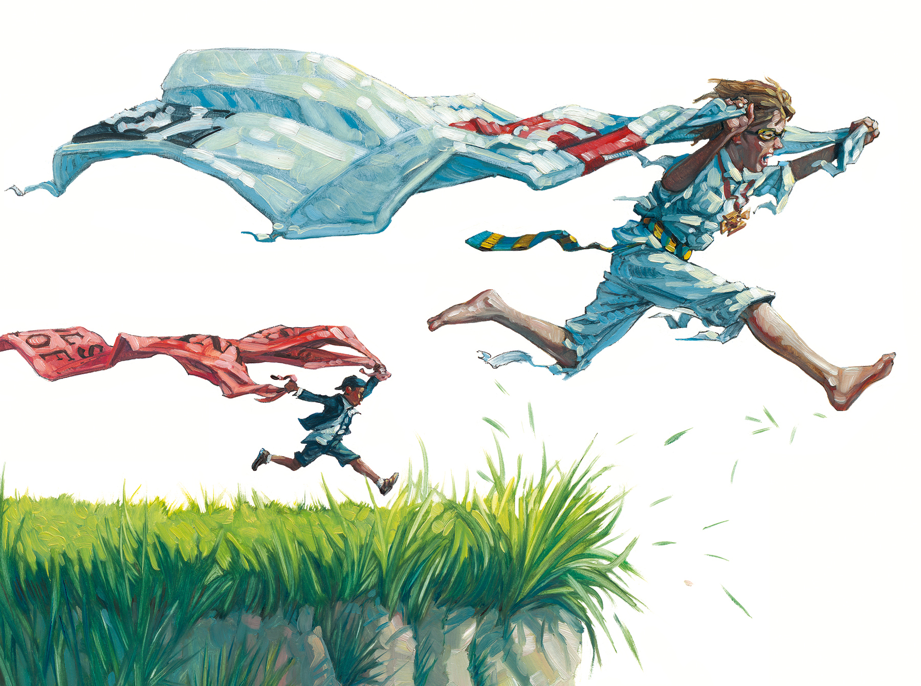 Leap of Faith 16" wide. Oil on illustration board, 2011. $400 . Buy this painting.