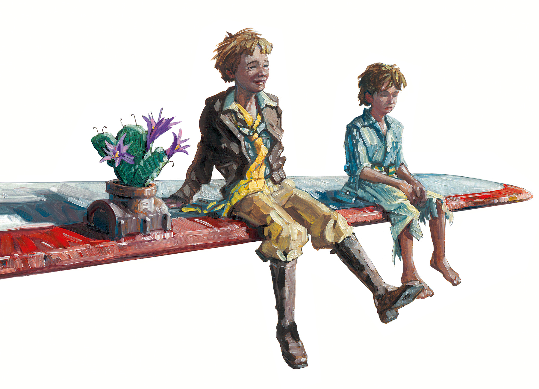 Talking on the Wing 12" wide. Oil on illustration board, 2011. $600 . Buy this painting.