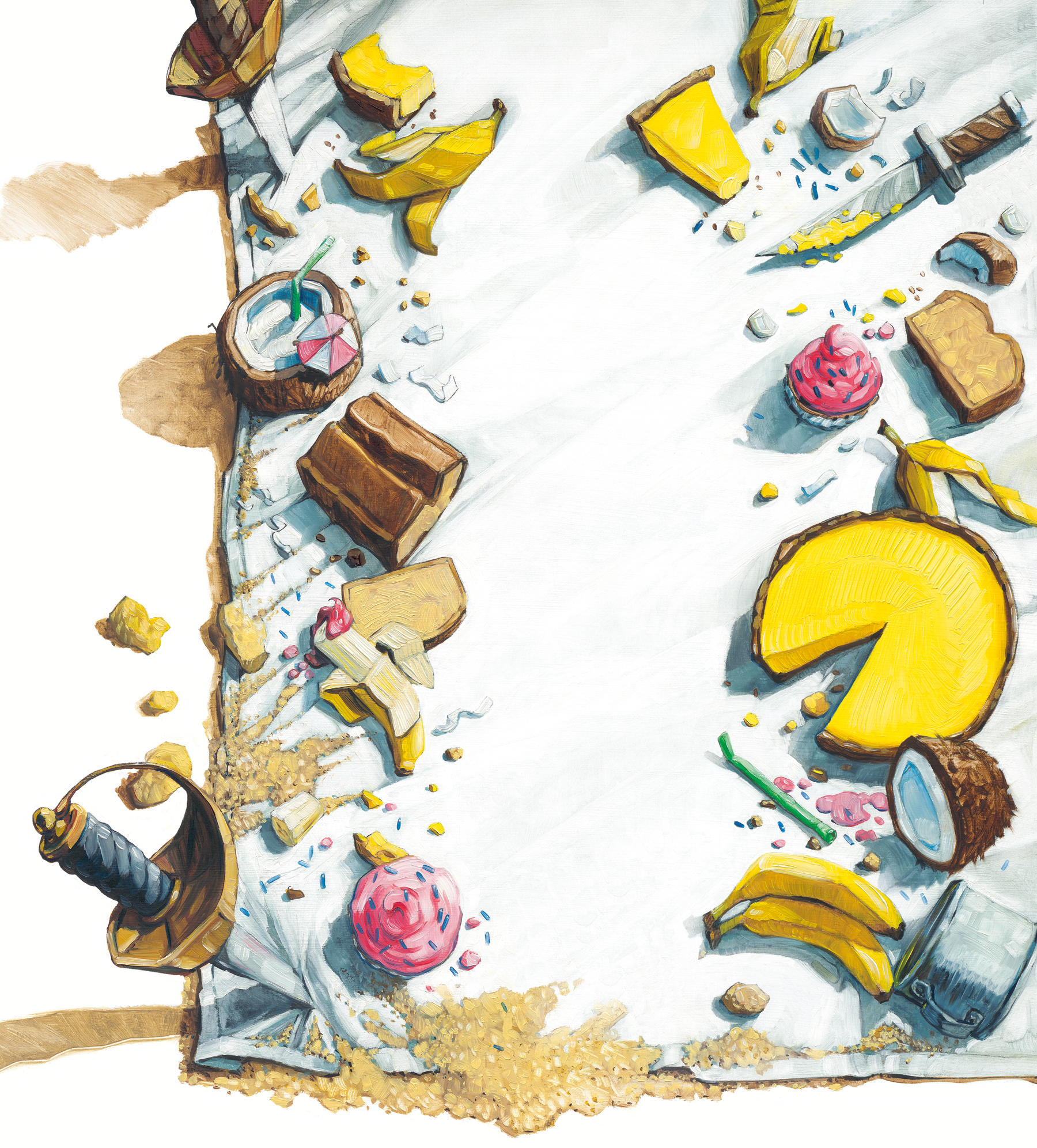 Pirate Picnic 15" wide. Oil on illustration board, 2011. $150 . Buy this painting.