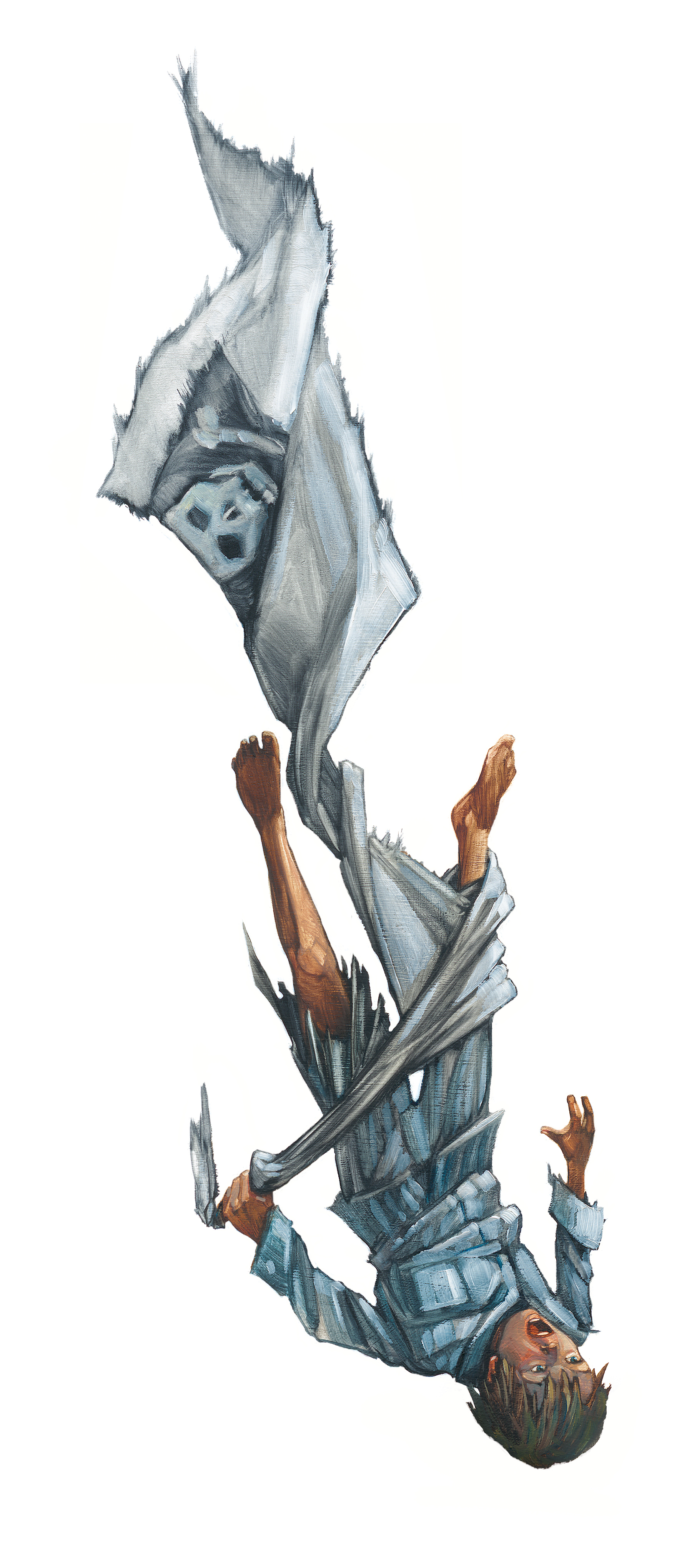 Falling 8" wide. Oil on illustration board, 2011. $150 . Buy this painting.