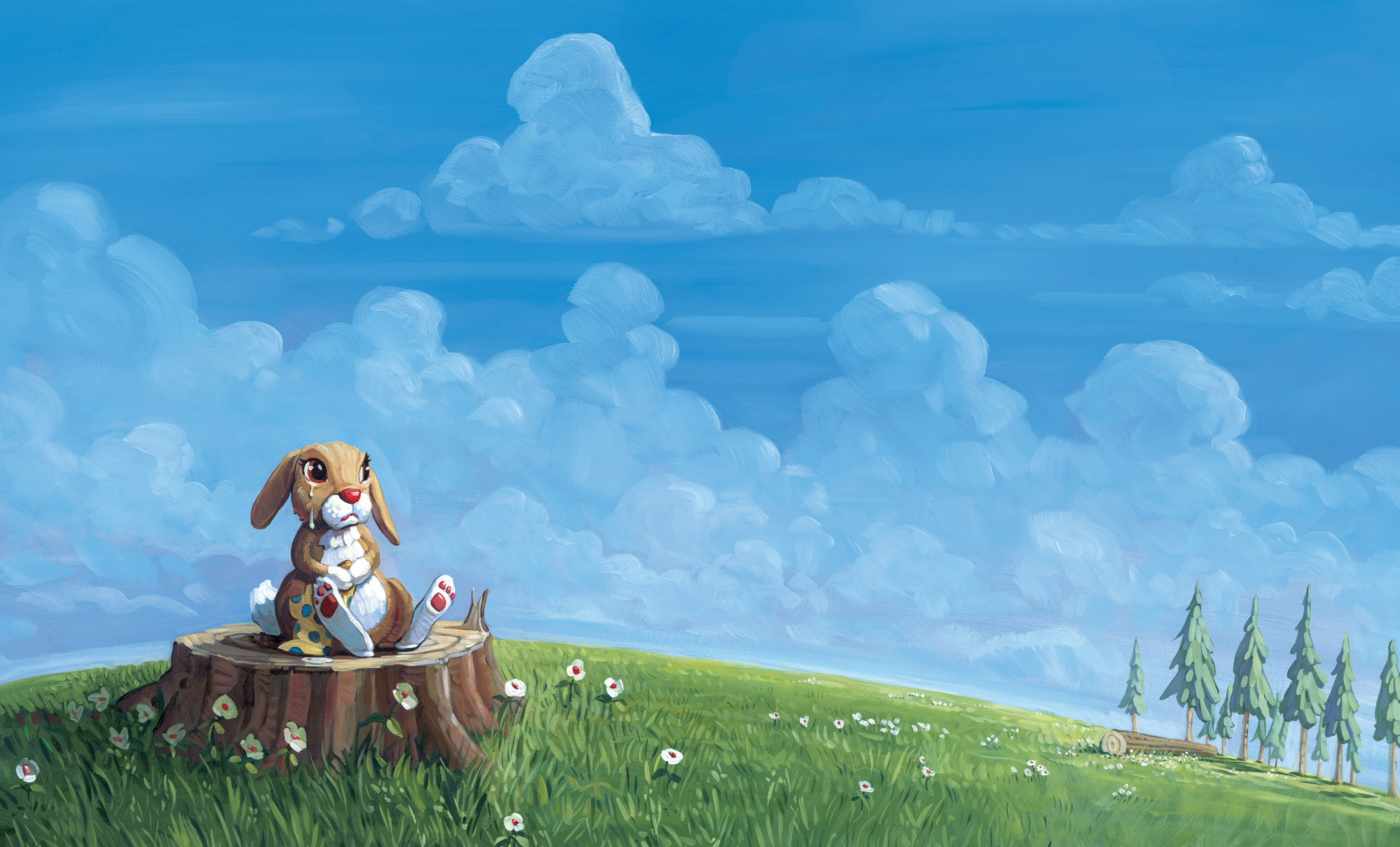 Bunny Throne 24" wide. Oil on illustration board, 2012. $500. Buy this painting.
