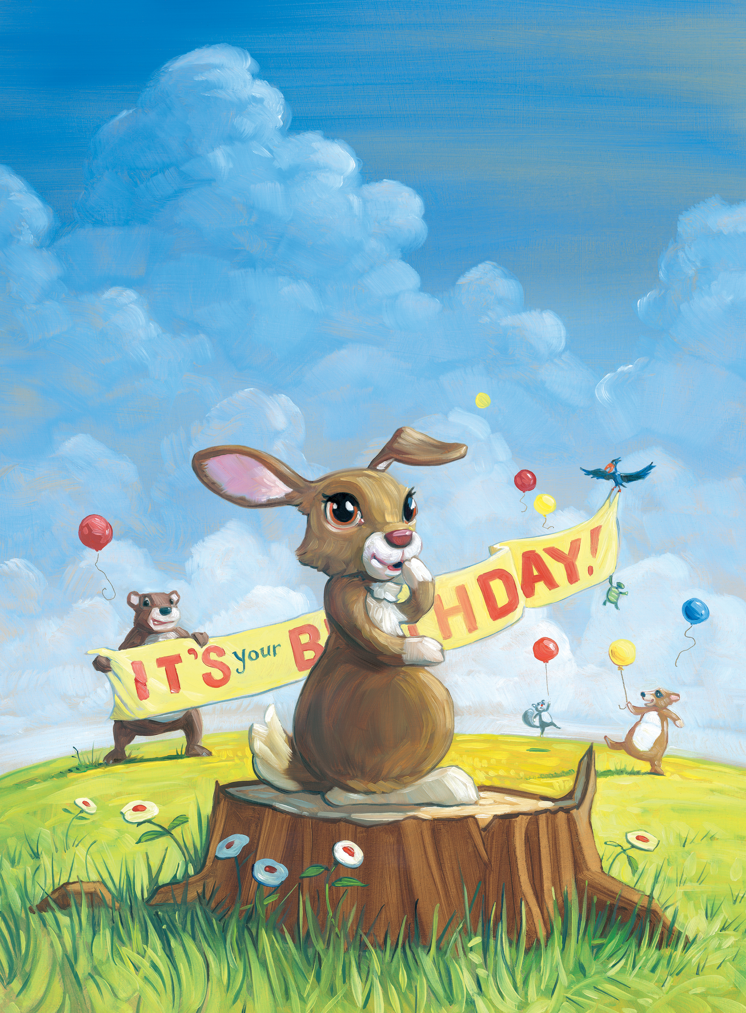 Cover Art (Battle Bunny) 12" wide. Oil on illustration board, 2012. $600. Buy this painting.