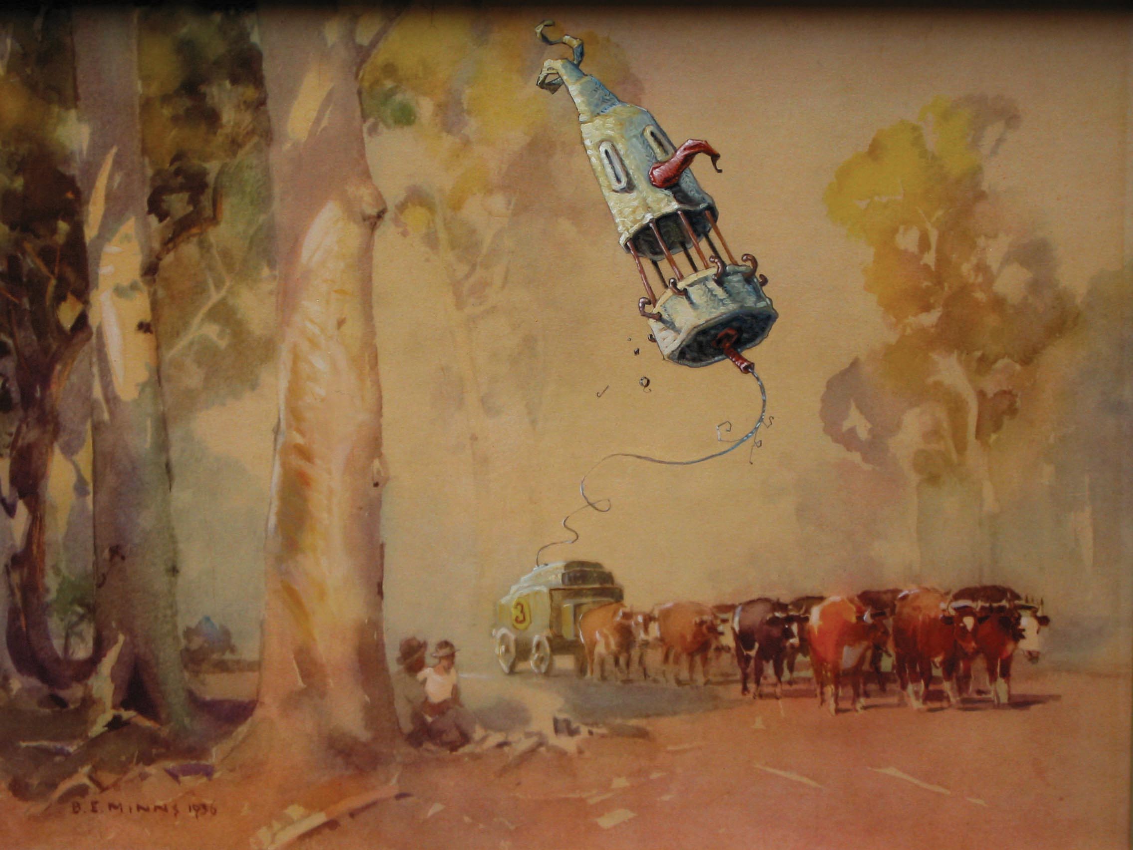 Ol' #3 14" wide. Includes 20"-wide frame. Oil on a cardboard art print, 2010. $200. Buy this painting.