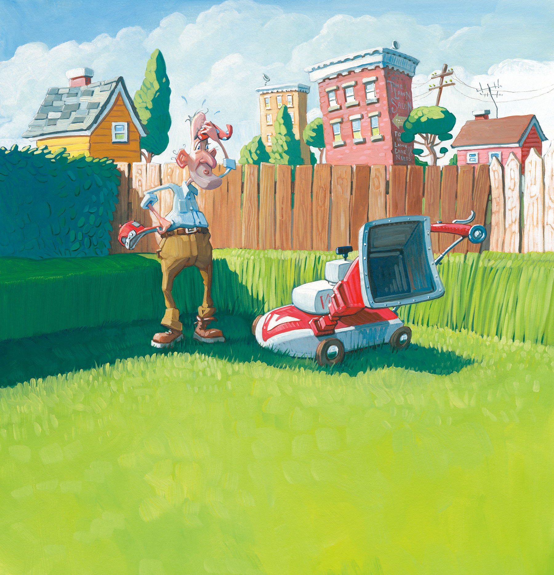 Fed Up 13" wide. Acrylic and Oil on illustration board, 2013. $600. Buy this painting. 