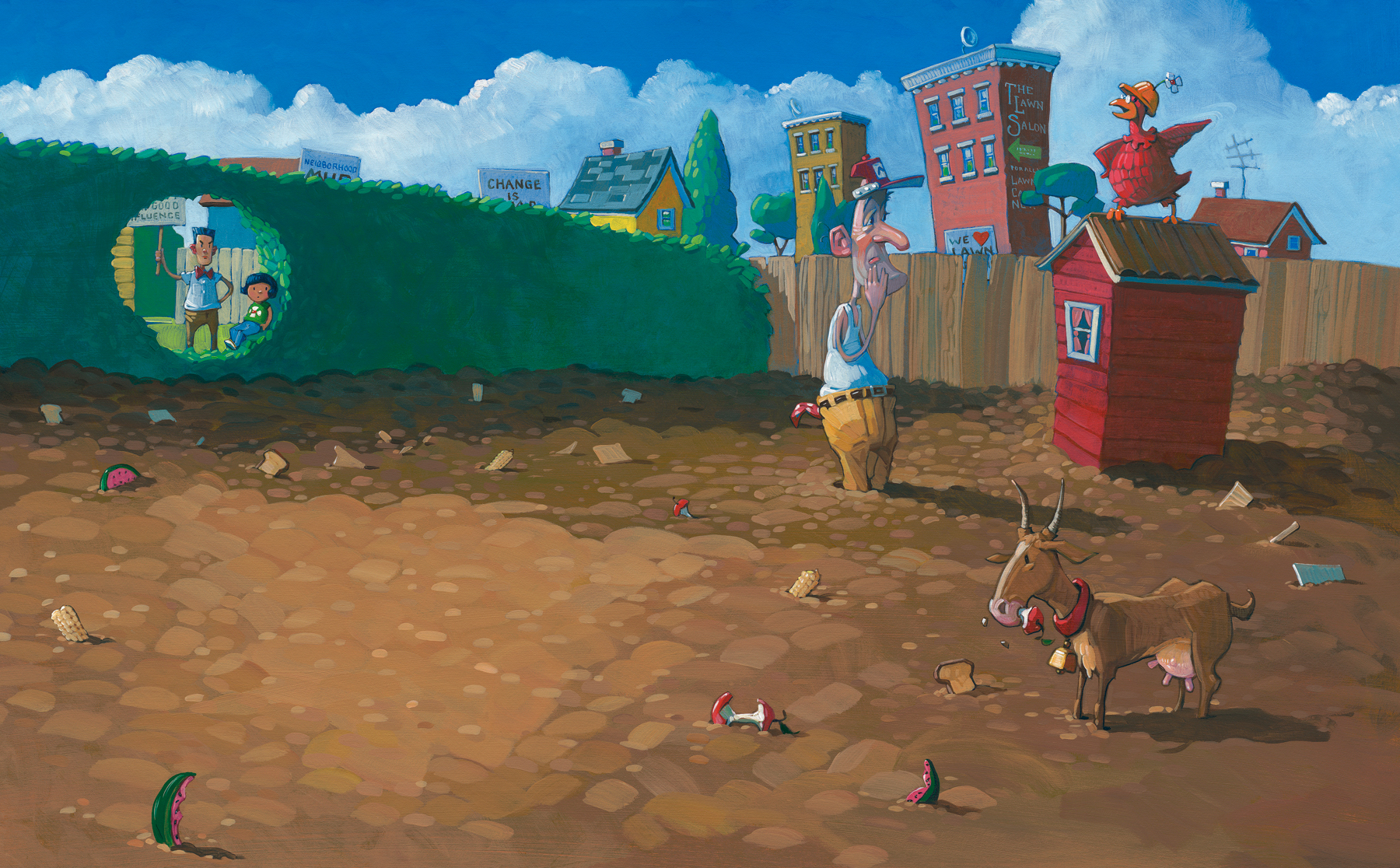 Mud 26" wide. Acrylic and Oil on illustration board, 2013. $600. Buy this painting. 