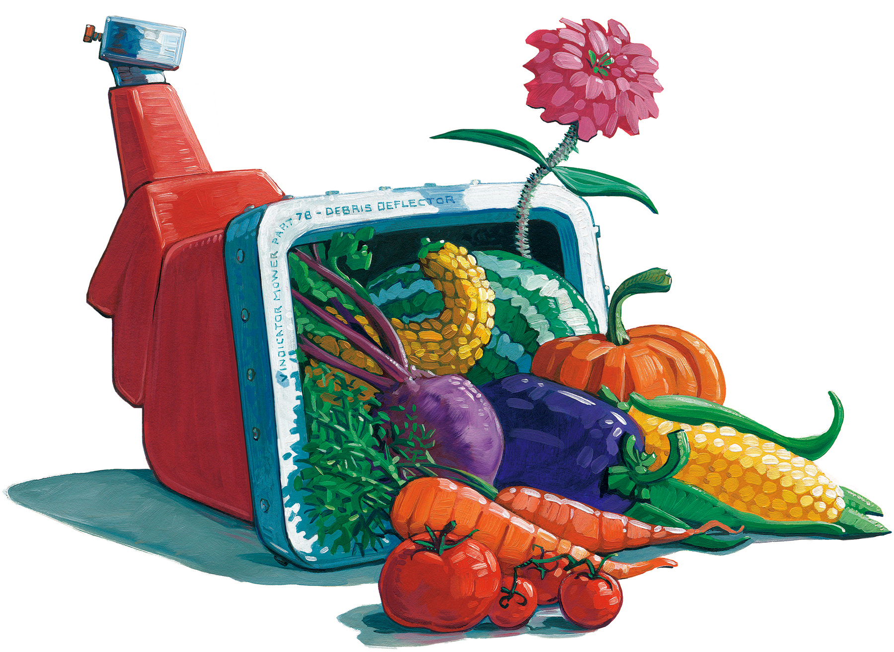 Cornucopia 11" wide. Acrylic and Oil on illustration board, 2013. $250. Buy this painting. 