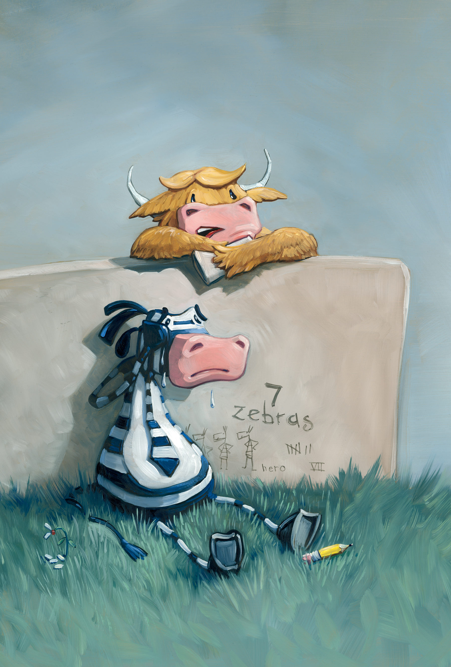 Zebra Left Out 11" wide. Oil on illustration board, 2012. $200 . Buy this painting.