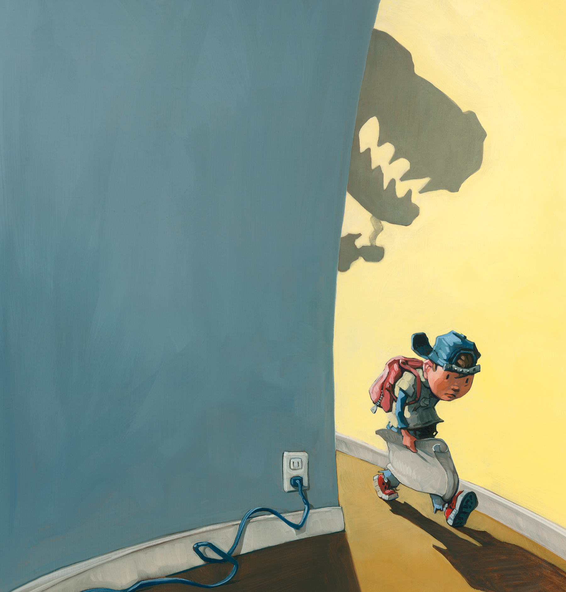 Off to School 13" wide. Oil on illustration board, 2010. $500 . Buy this painting.