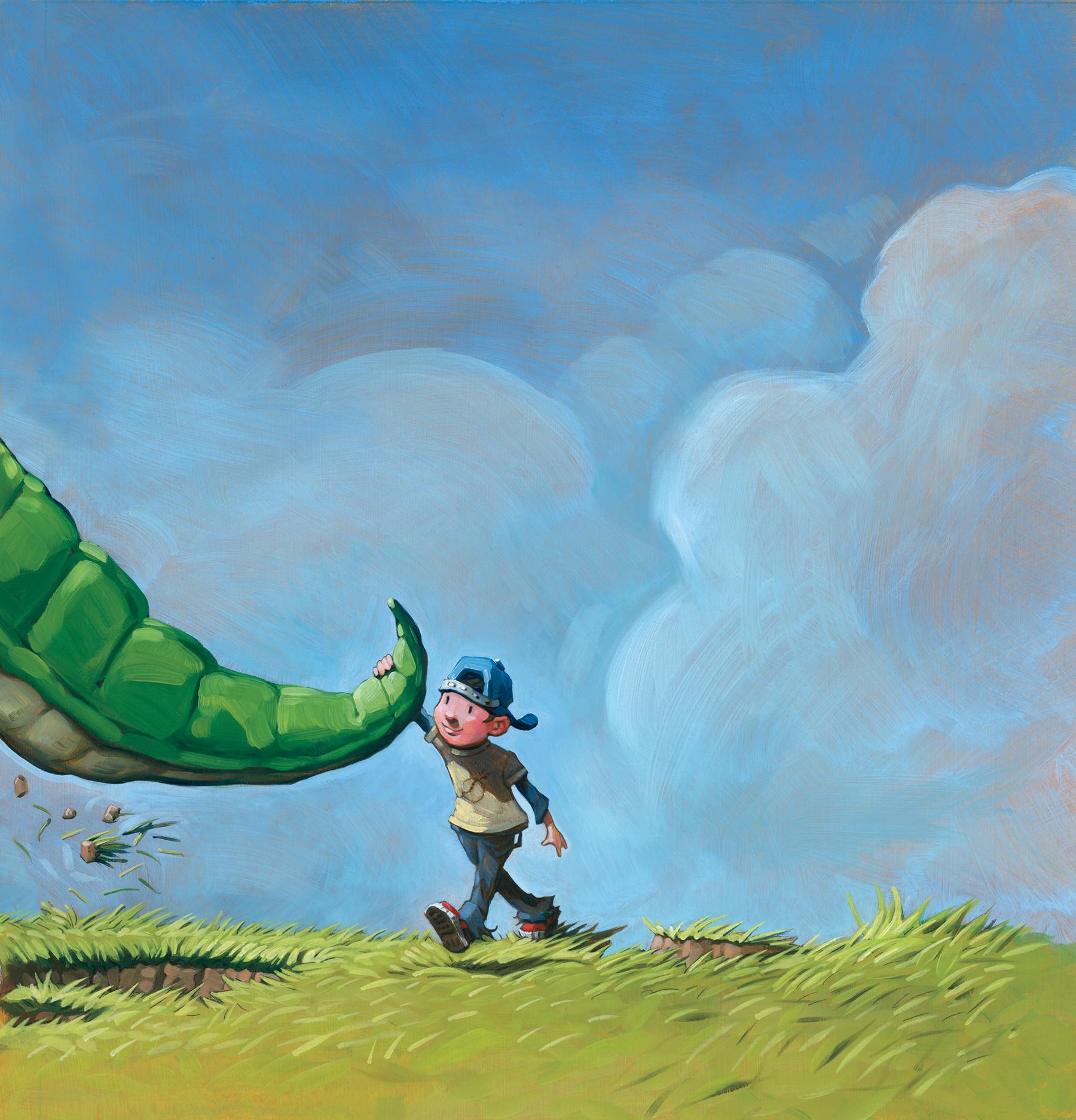 Dad's Tail 13" wide. Oil on illustration board, 2010. $500 . Buy this painting.