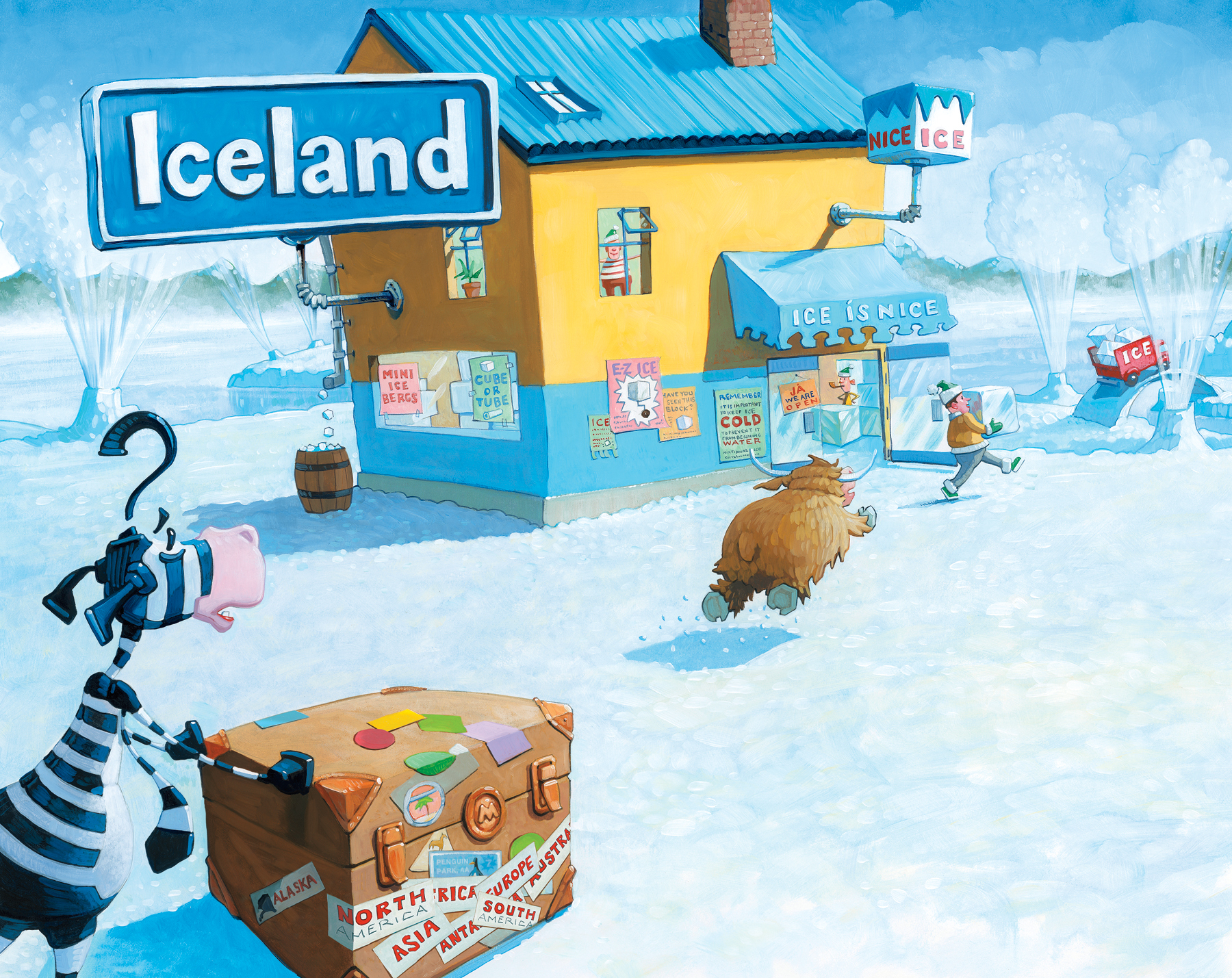 Iceland 22" wide. Acrylic and oil on illustration board, 2013. $500 . Buy this painting.