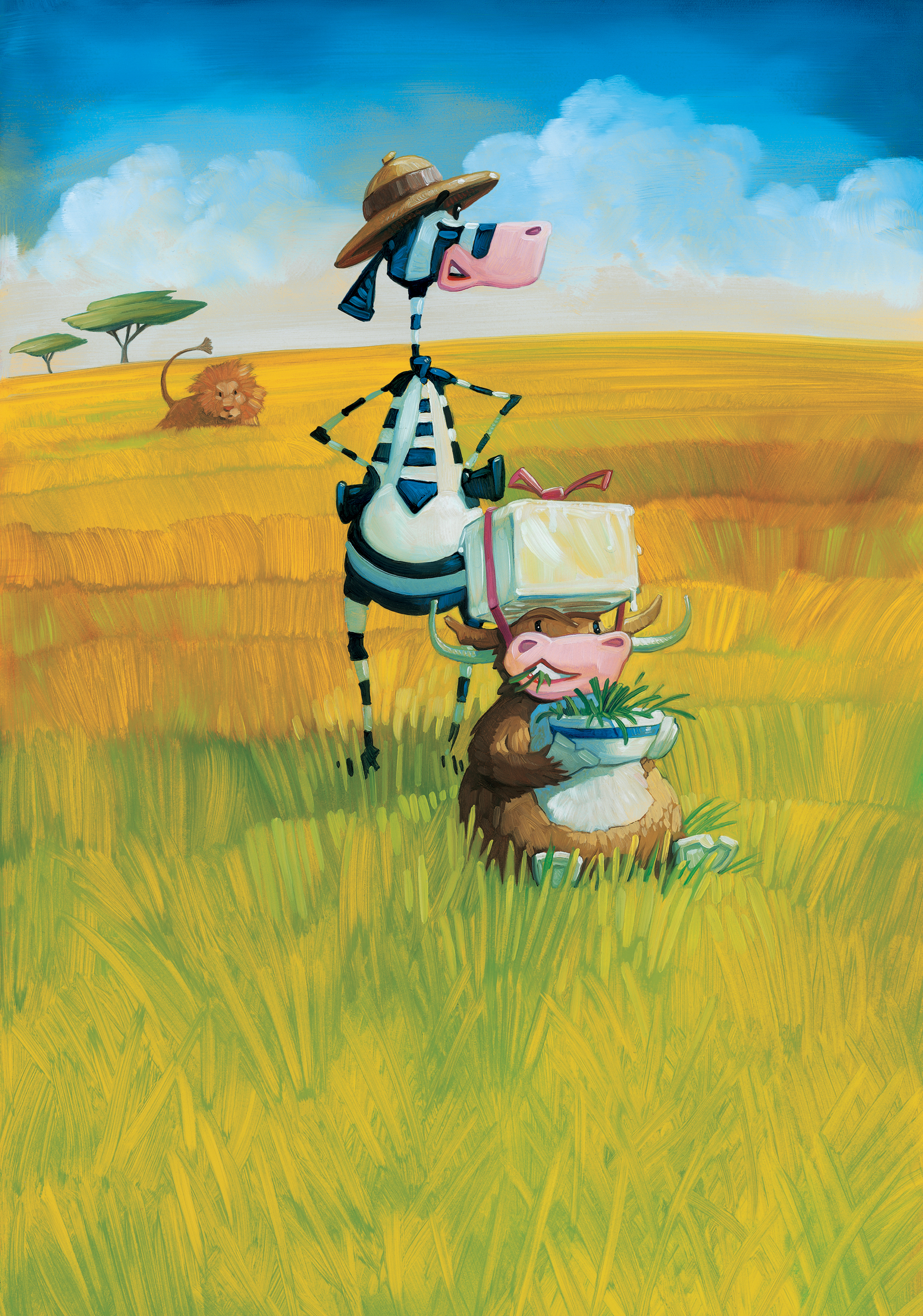 Keeping Cool 11" wide. Oil on illustration board, 2013. $500 . Buy this painting.