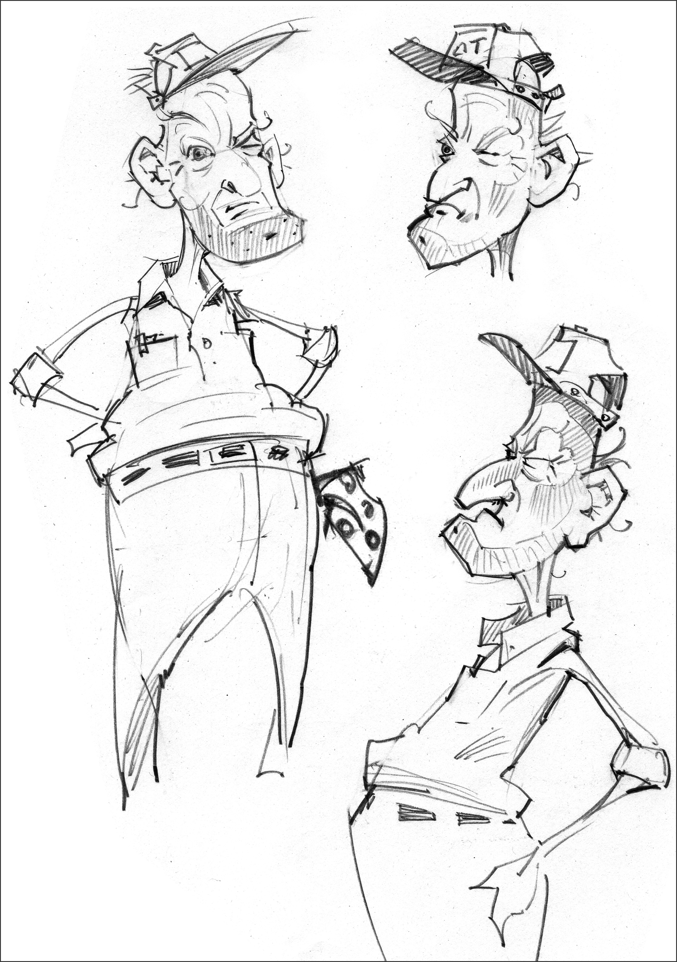 Character studies for Old MacDonald.