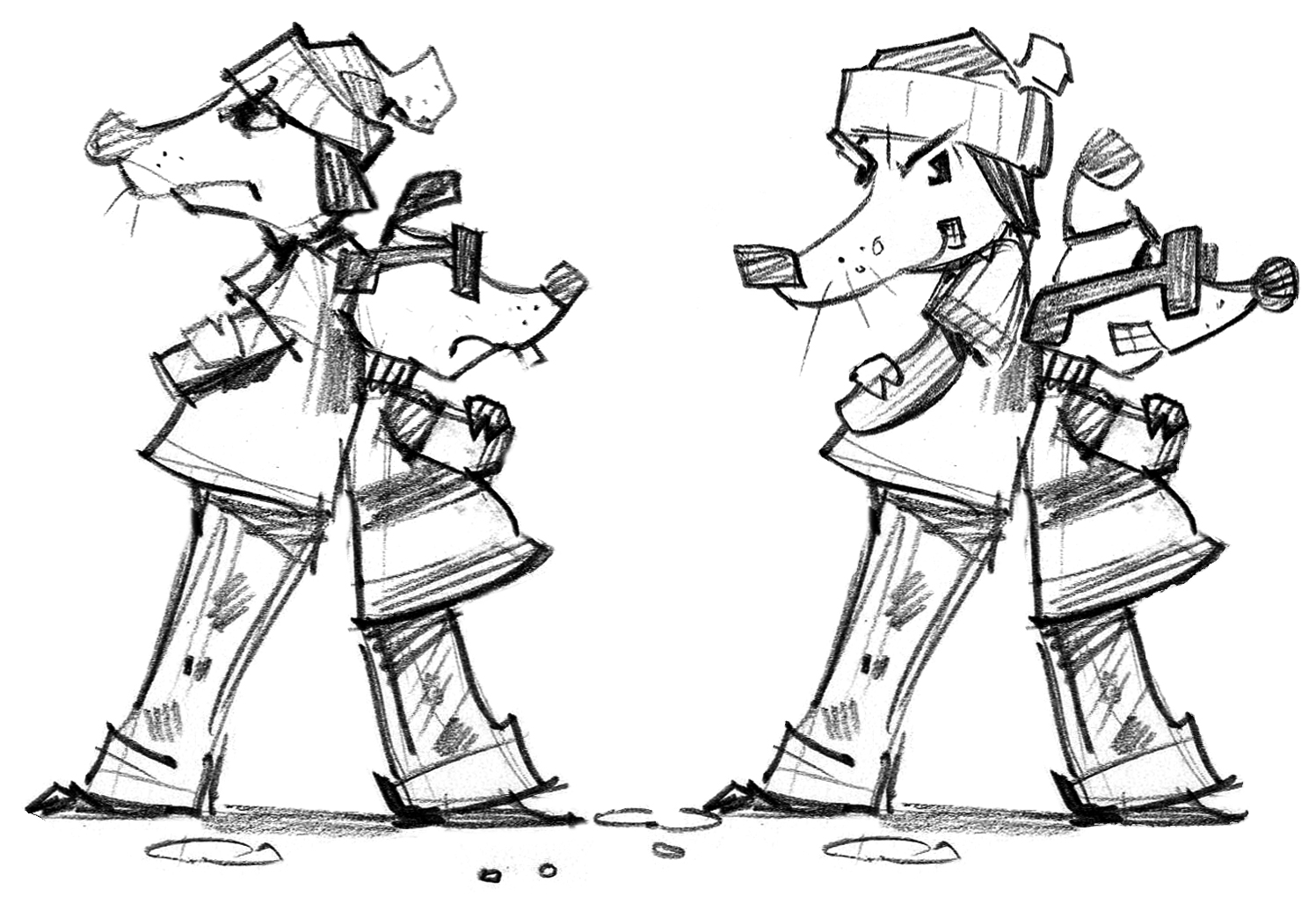 Sketches for the cover art. I was experimenting with different poses.