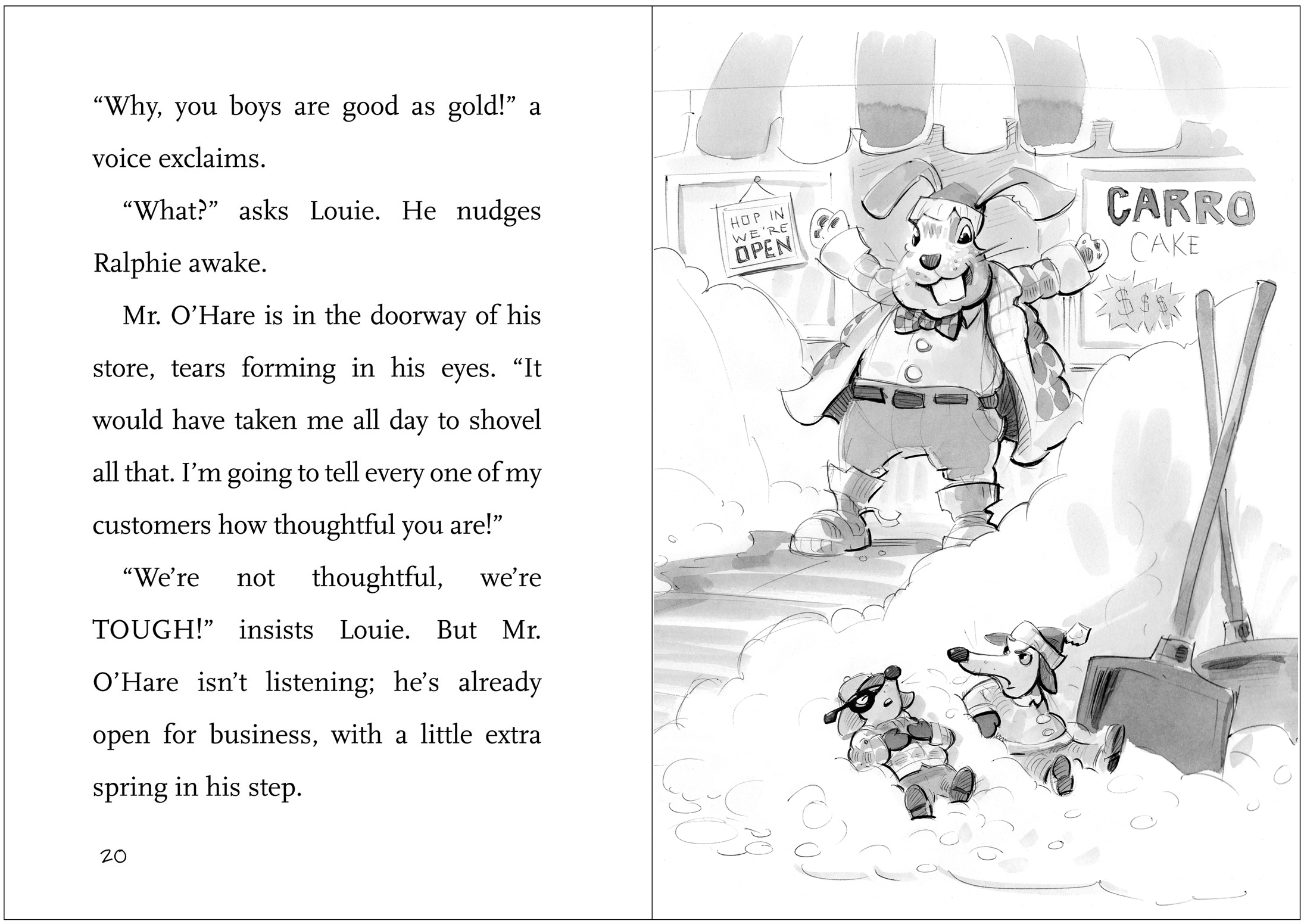 A page from the layout, including preliminary watercolor for The Wrong Walkway. Note how different the Ratso Brothers look, from the sketch to the final art.