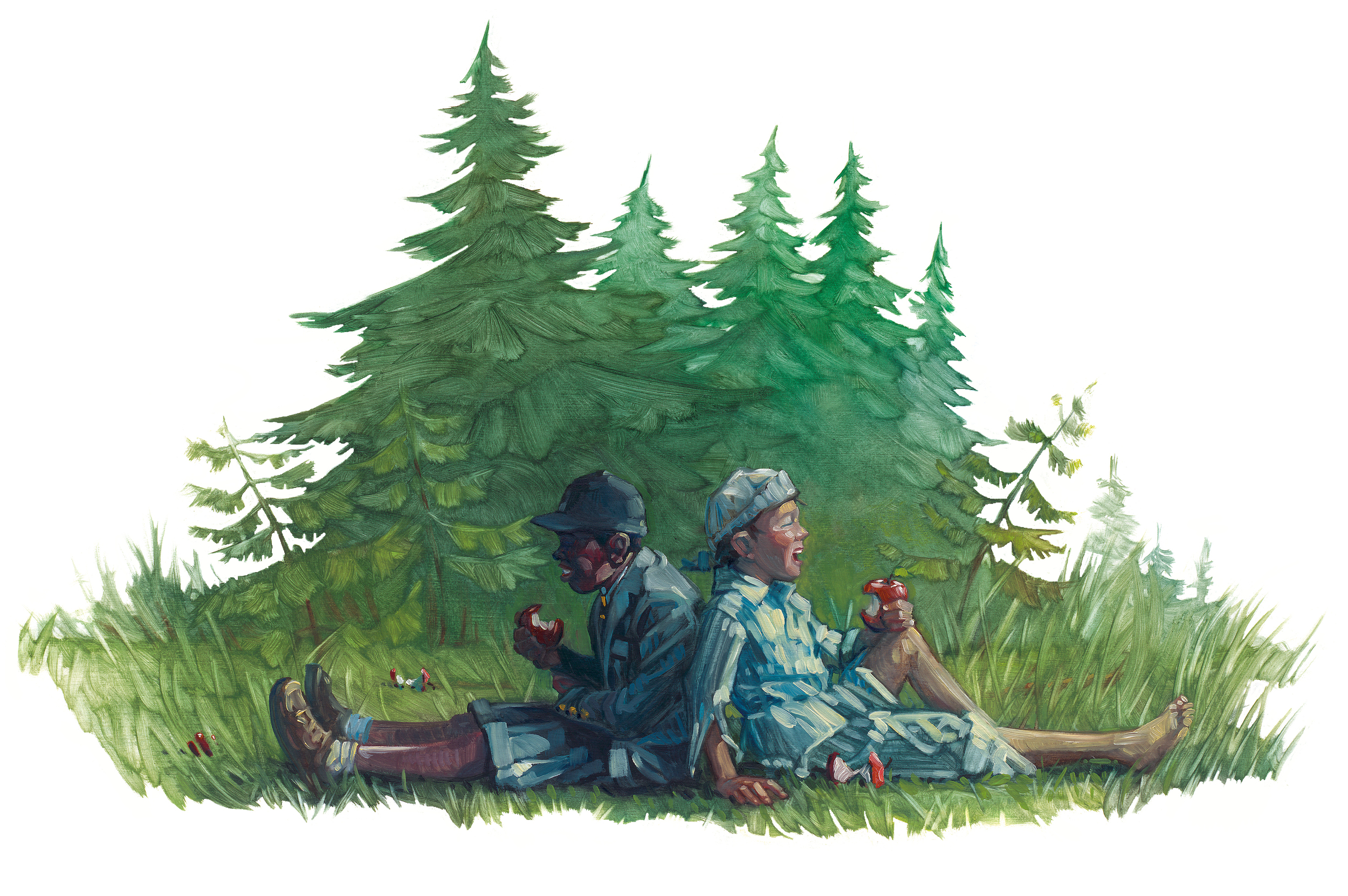 Densy and Bart • Oil on illustration board