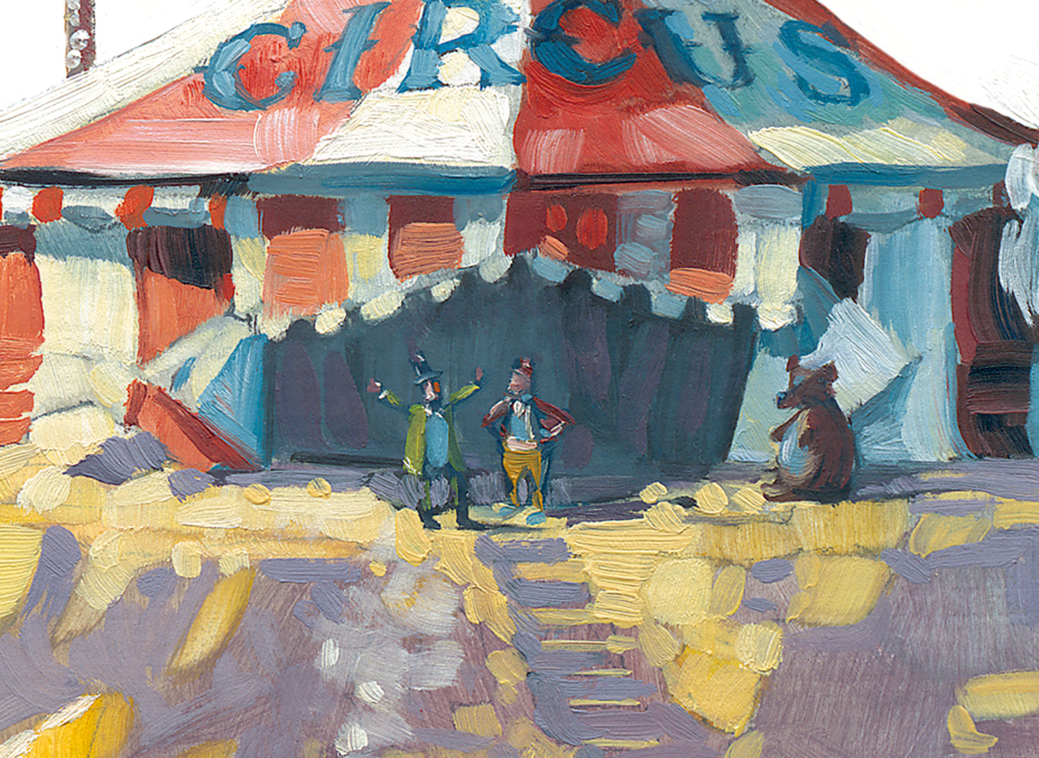 Extreme detail from The Aviator's Camp • Oil on illustration board