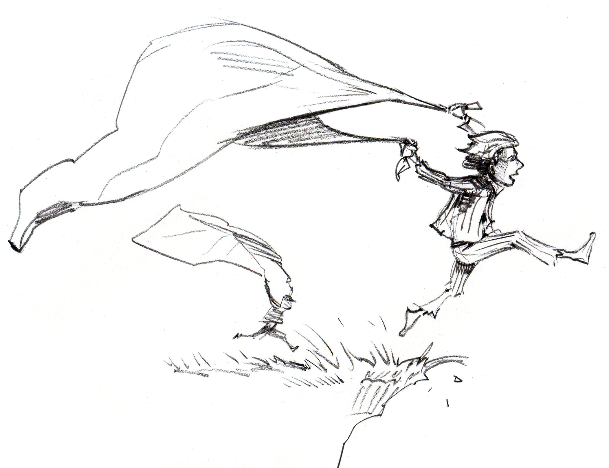 My first sketch for Leap of Faith.