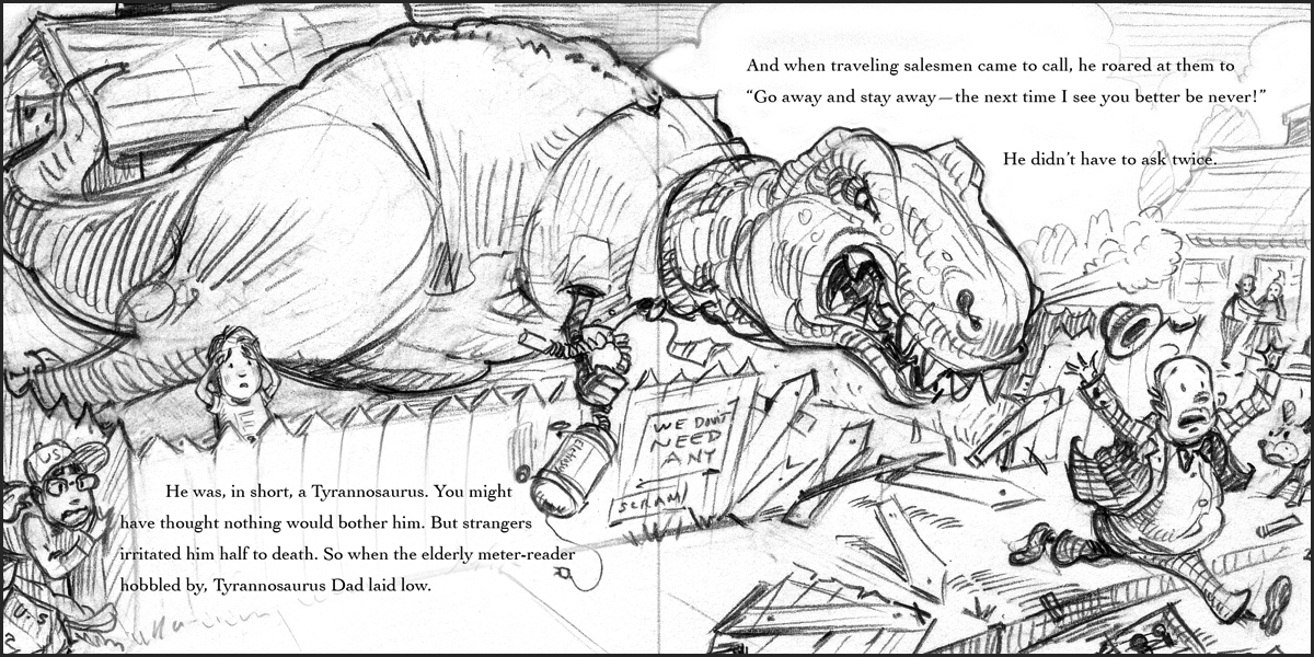 Final sketch for We Don't Want Any! Yeah, this image took me a long time to figure out.