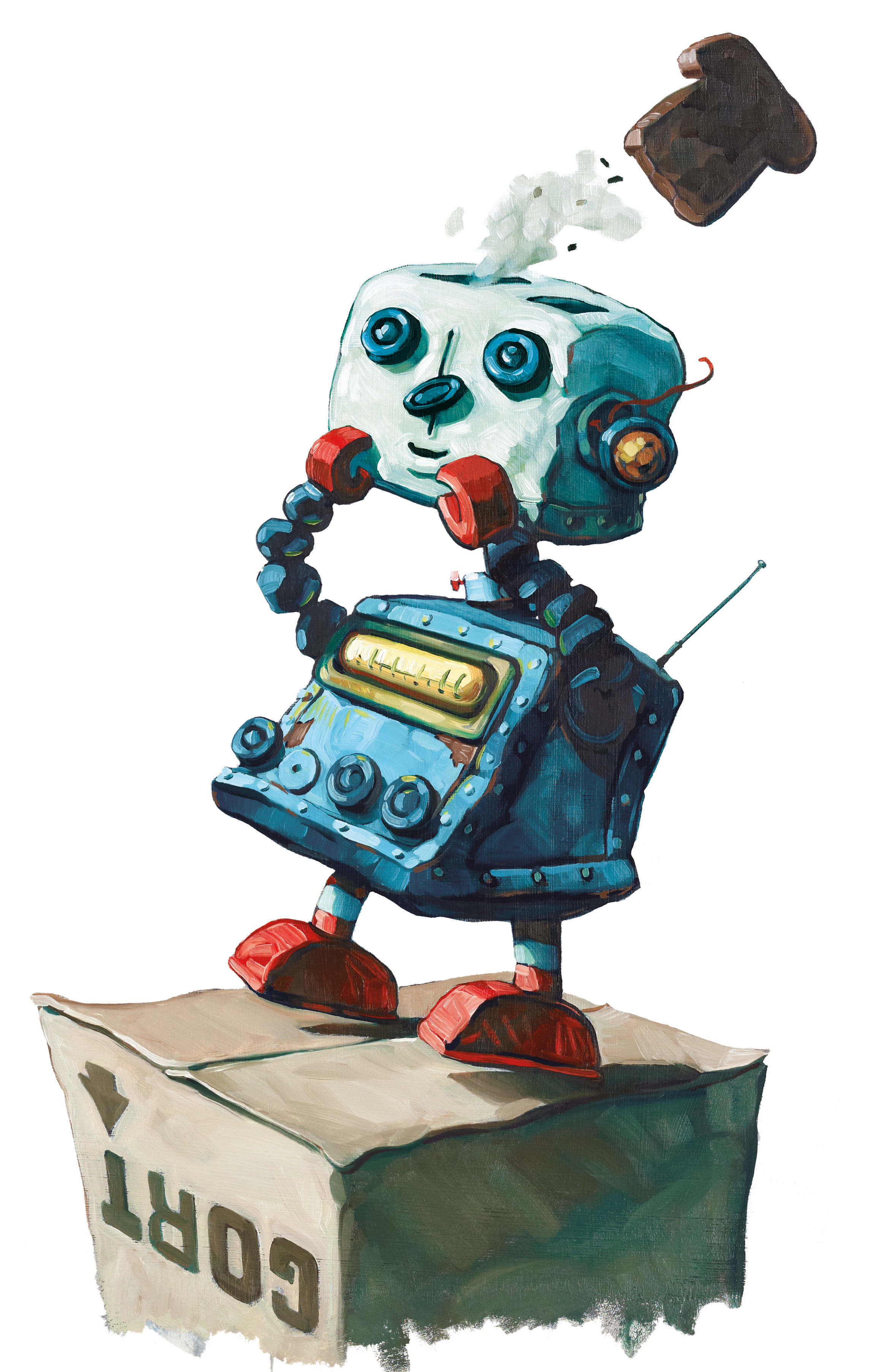 You Want Me? • Oil on illustration board. Anyone out there get the GORT reference?