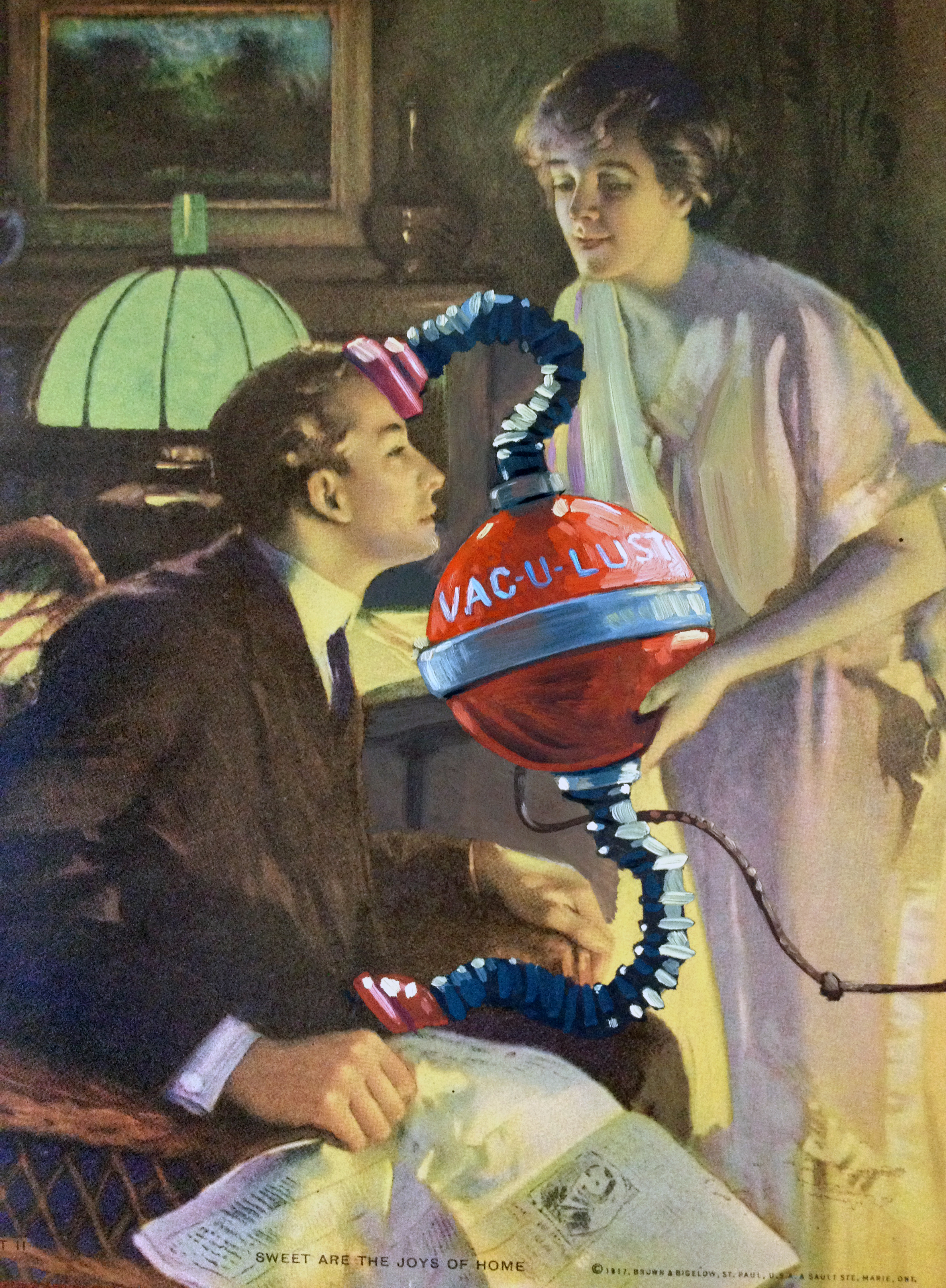 Vacu-Lust • Oil on an existing print