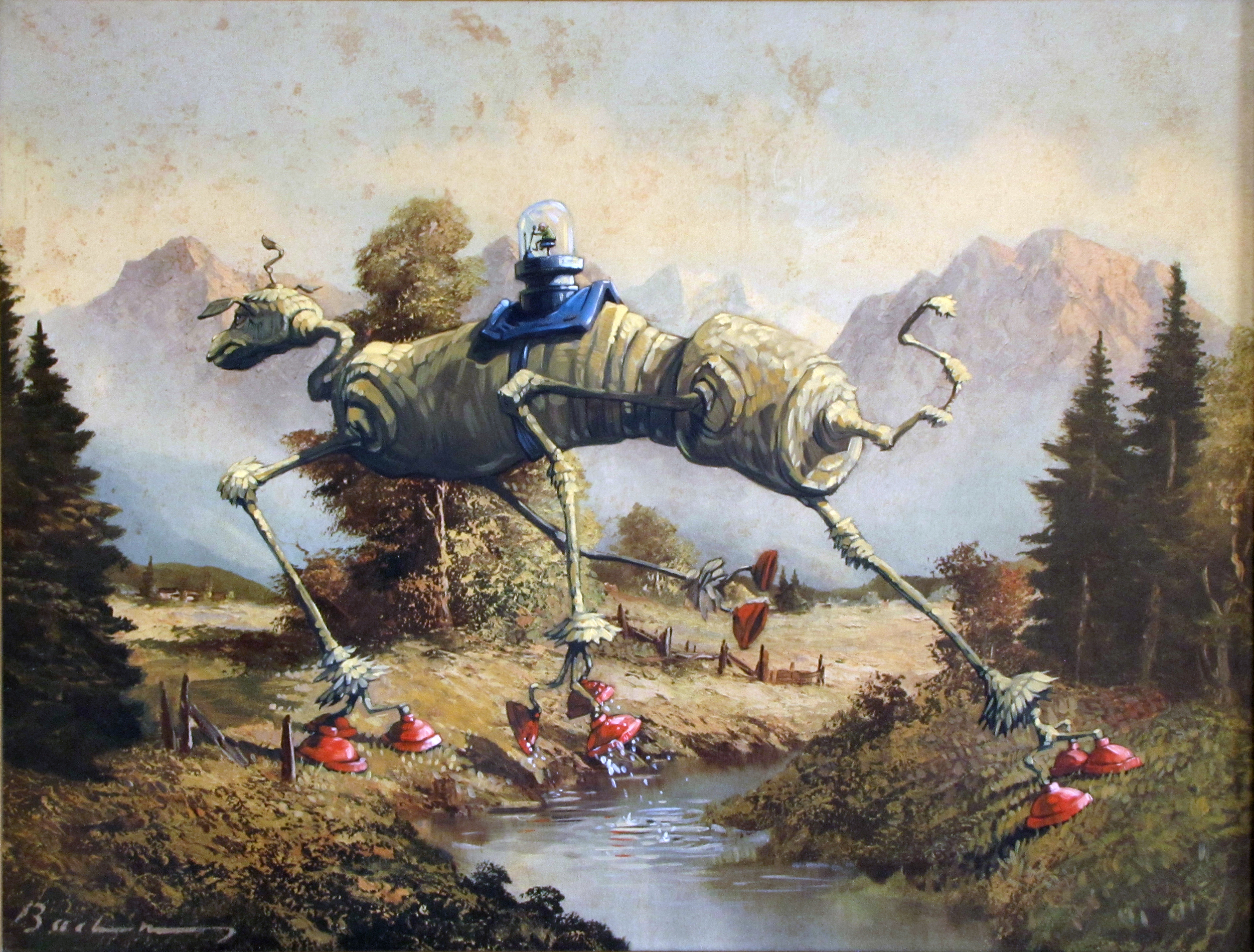 Crossing the Rubicon • Oil on an existing print