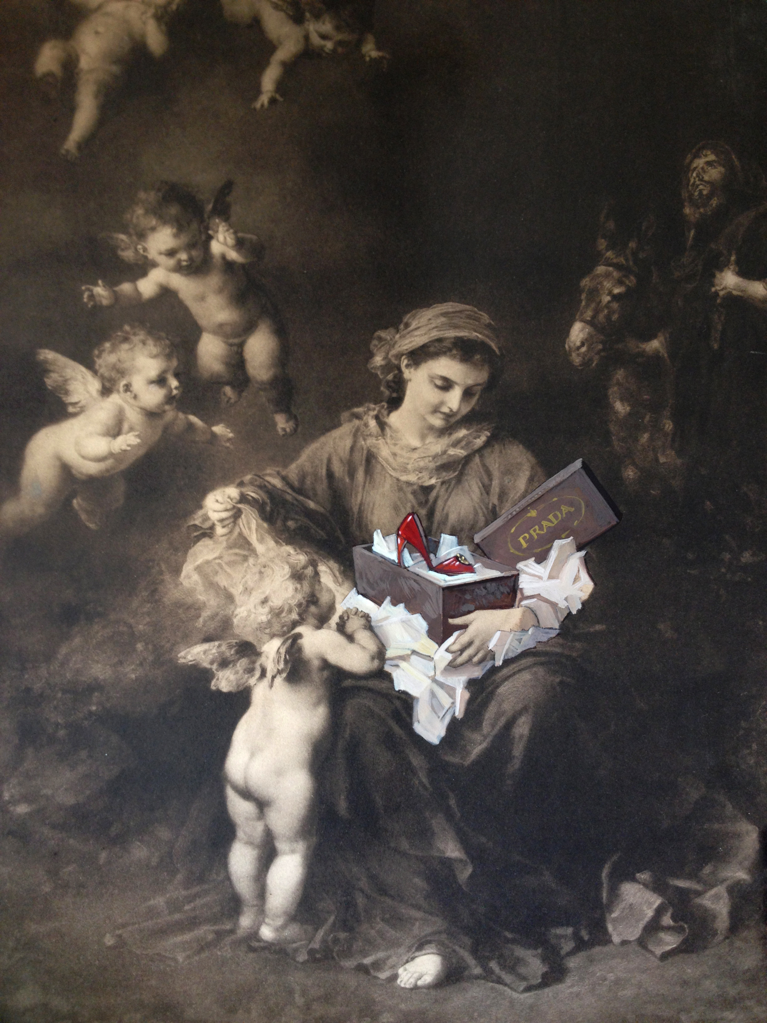 Heavenly Gift • Oil on an existing print