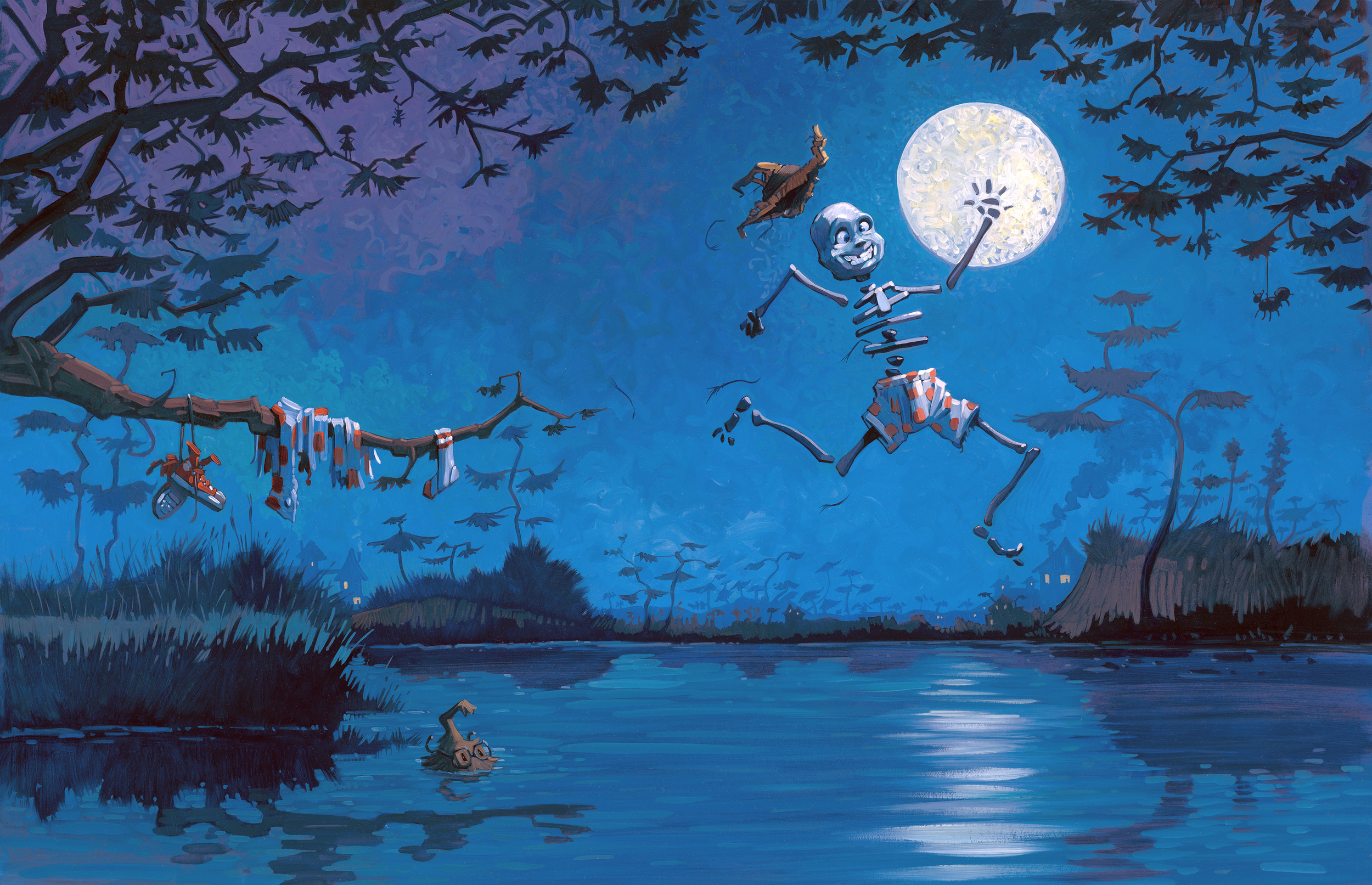 Time For Fun! • 25" wide. Oil on illustration board, 2014. $700. Buy this painting.