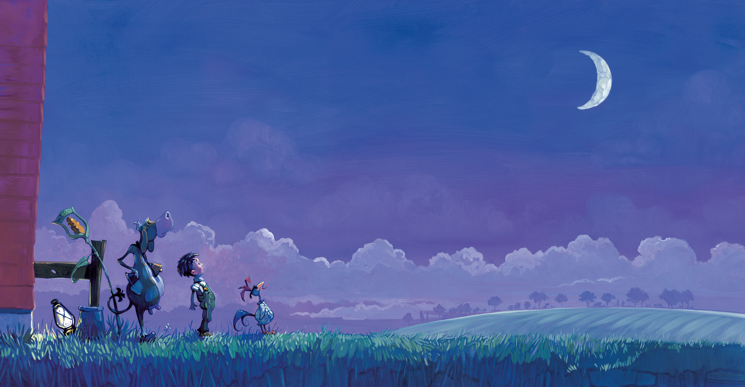 No Sun • 25" wide. Oil on illustration board, 2014. $700. Buy this painting.