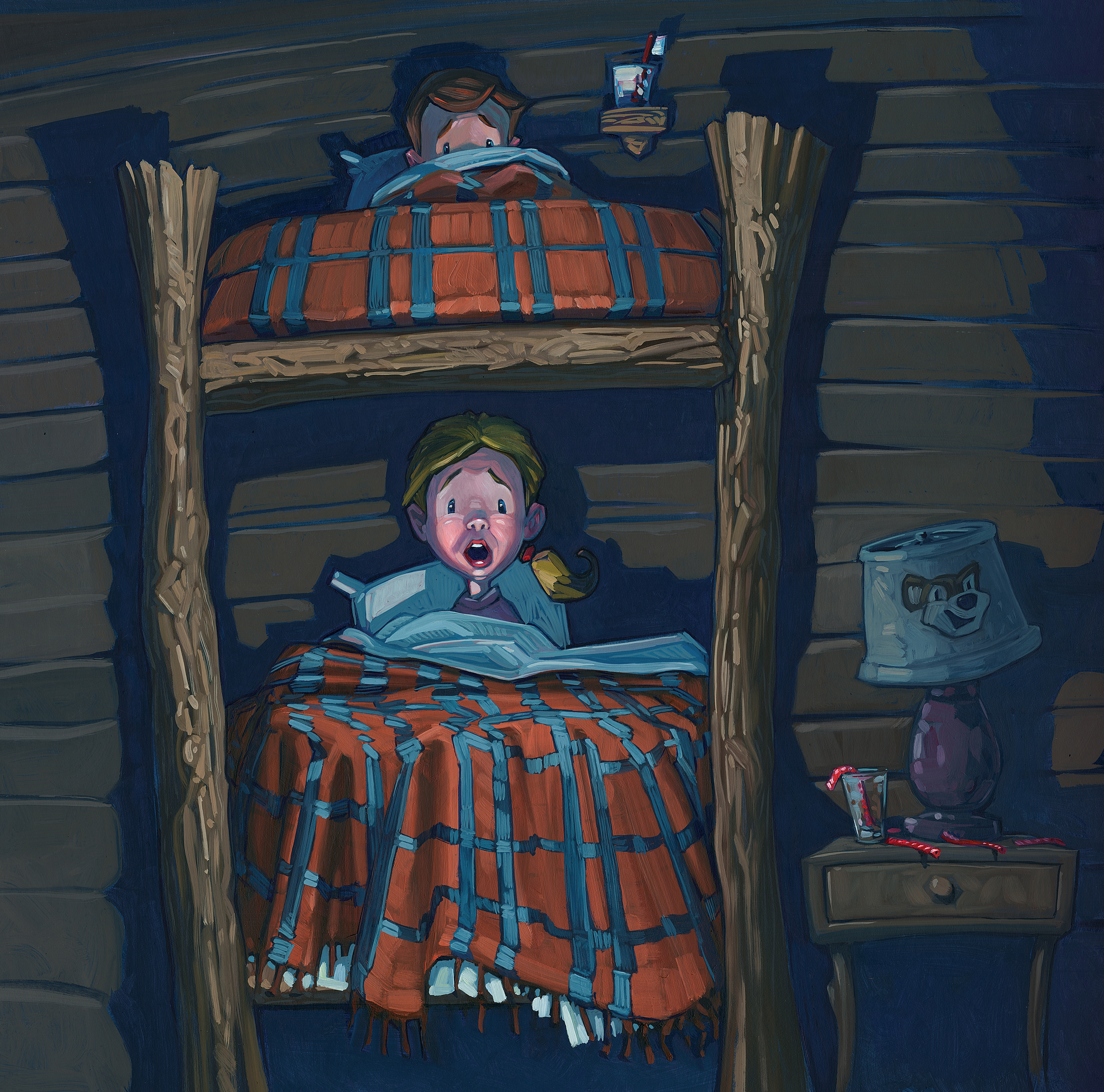 He Did It! • 14" wide. Oil on illustration board, 2015. $600. Buy this painting.