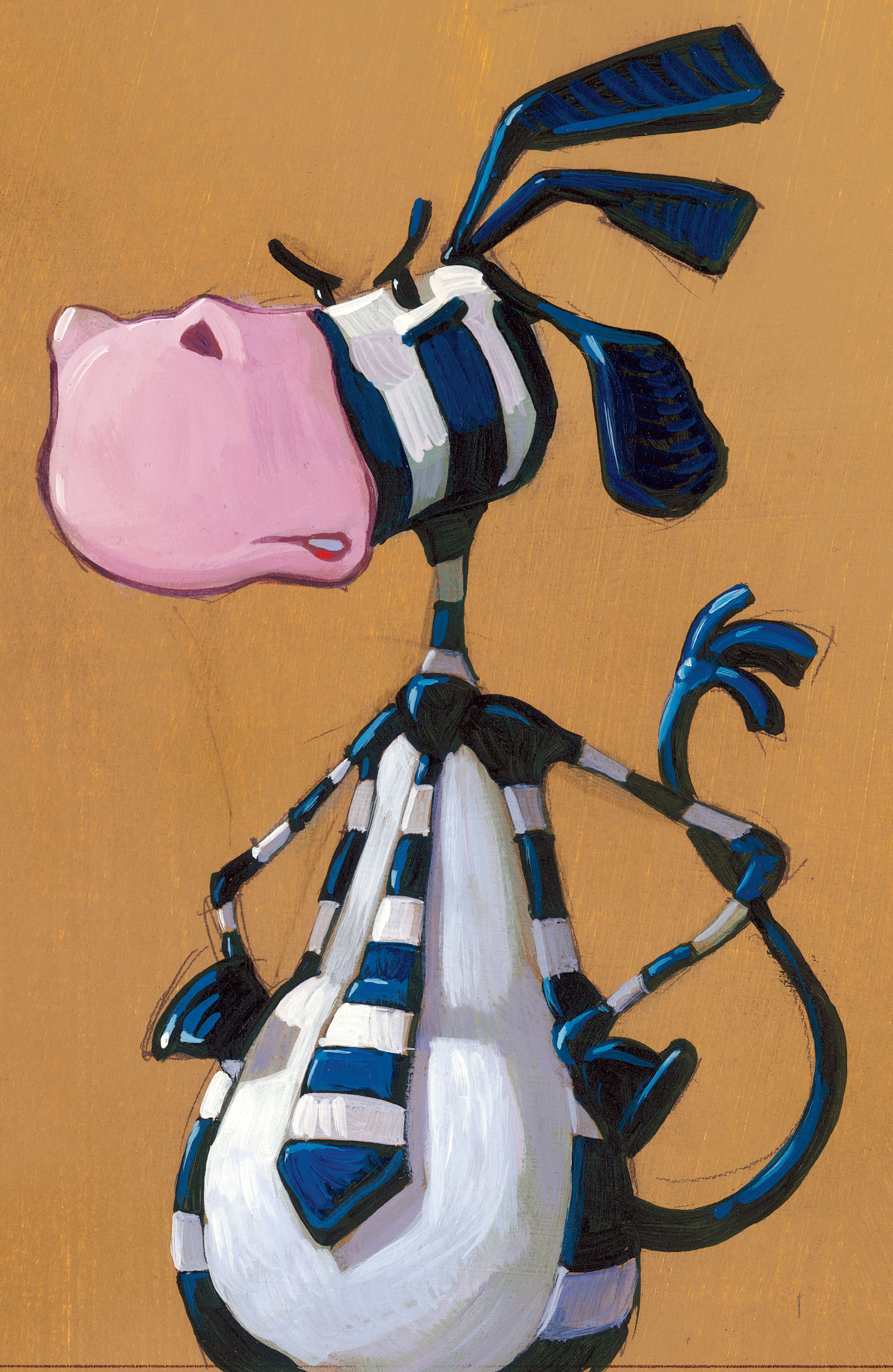 Zebra painting for the front cover. I later removed the background digitally.
