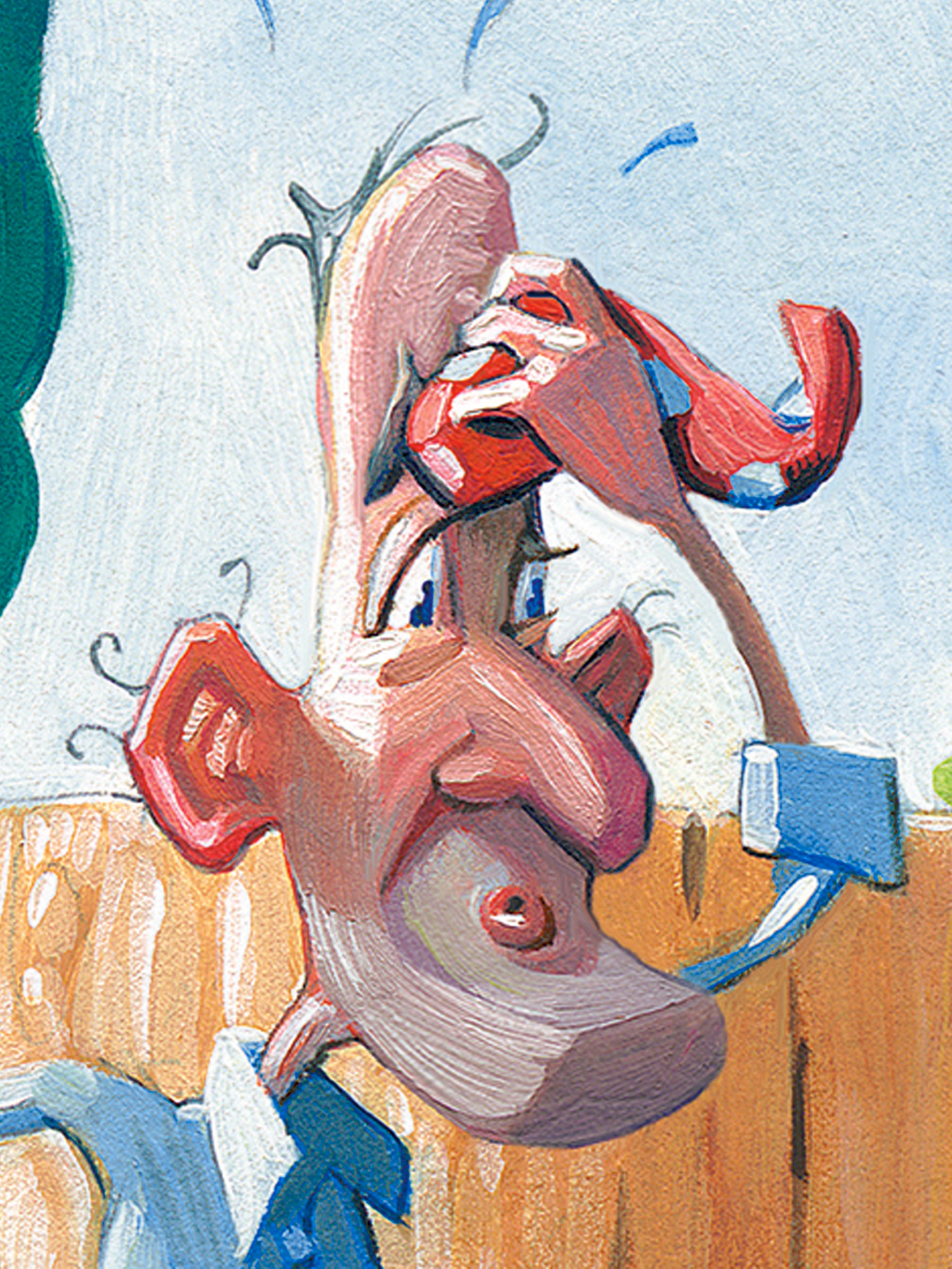 Detail from Pooped! Note the ear hair.