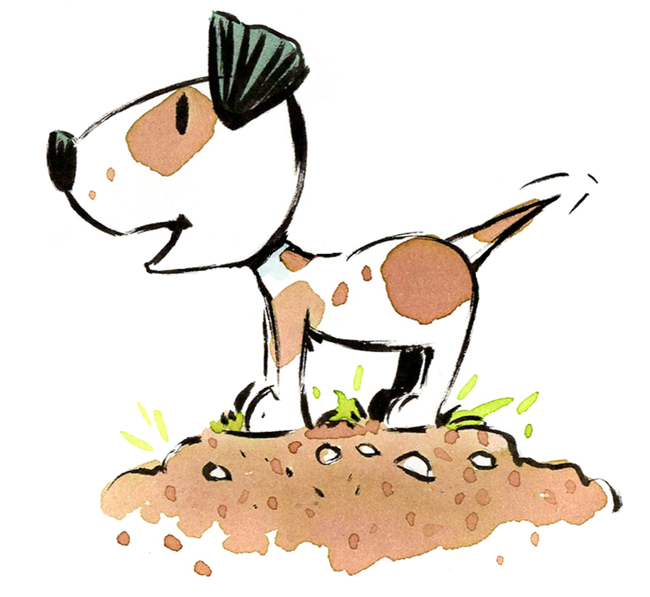 My first watercolor studies of Tiny were much more simple—too simple, apparently.