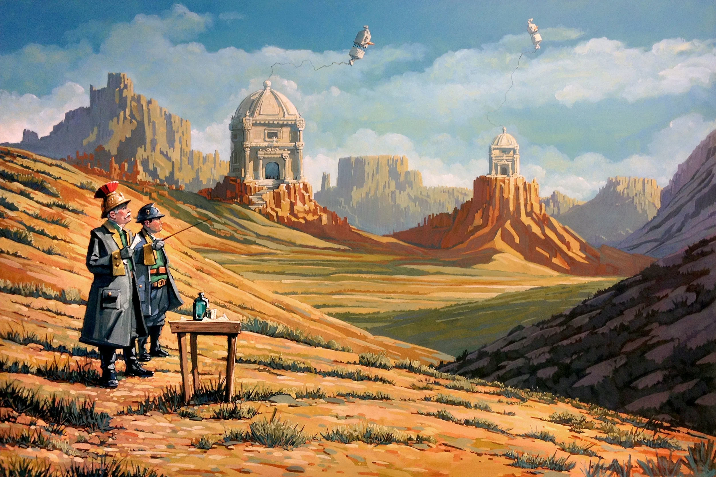Monitoring the Boundary • 36x24 inches • Oil on masonite • 2016 • $1000 (unframed) Buy this painting.
