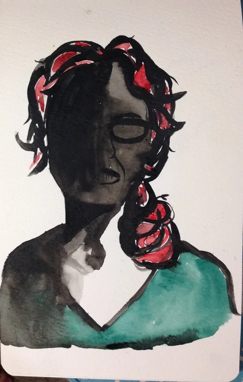 The face of depression. This is a painting I did during a depression a couple of years ago. 