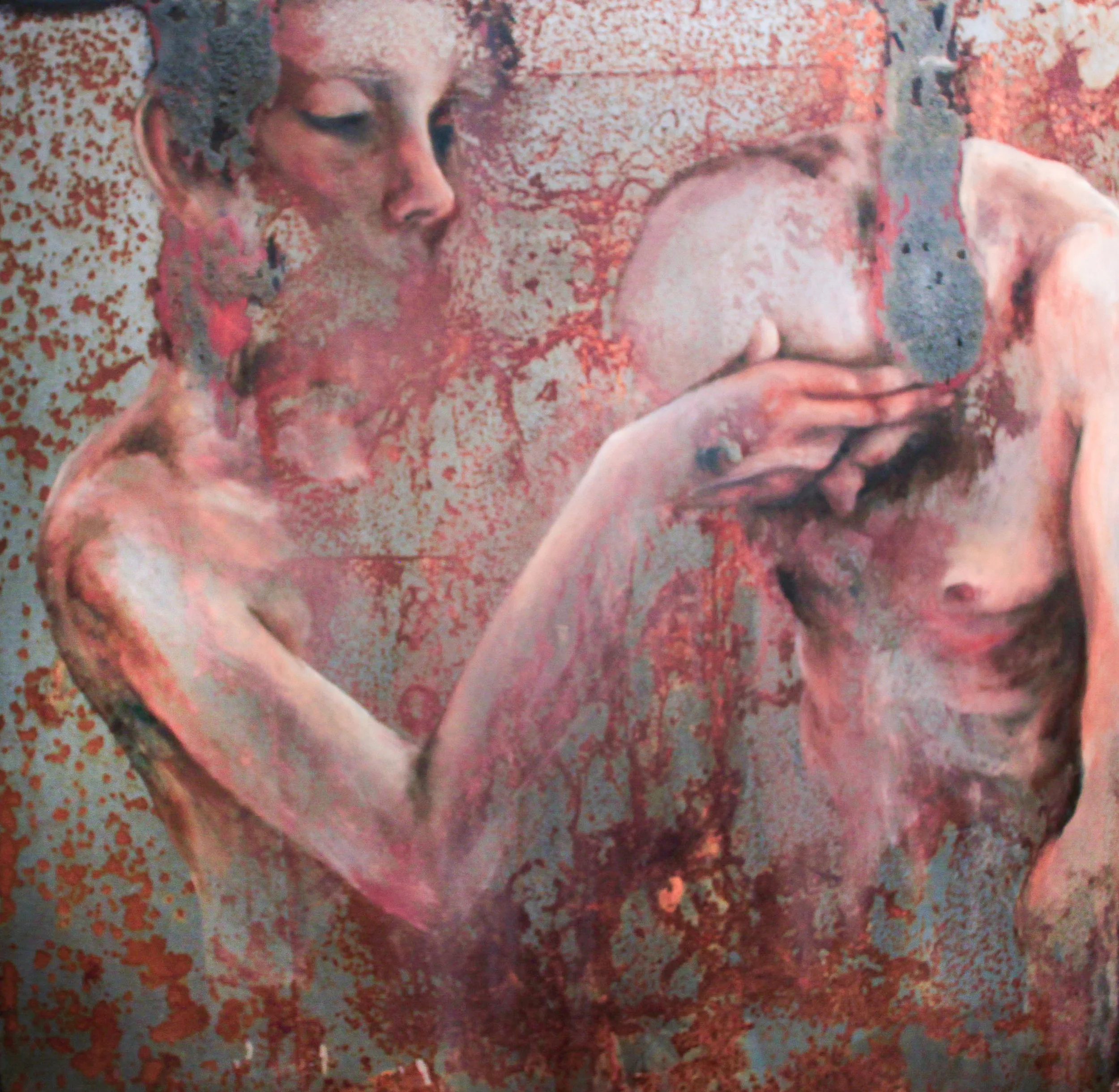 The Weight of Circumstance, 2015 36” x 36” | Oil and rust on 200lbs of steel