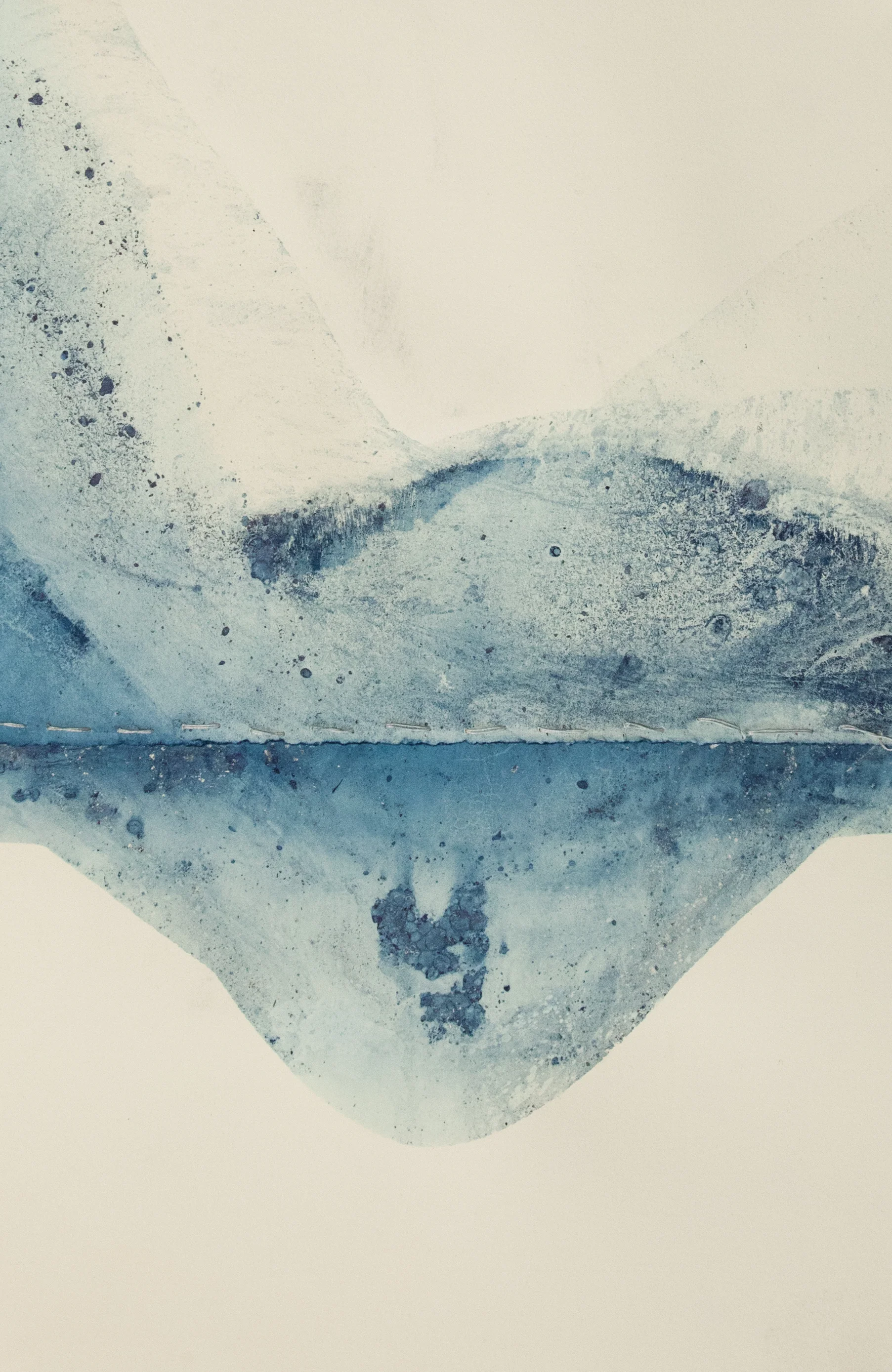 Fera Scape XIIII , 2016 17" x 12" | Indigo on paper sewn book binding thread