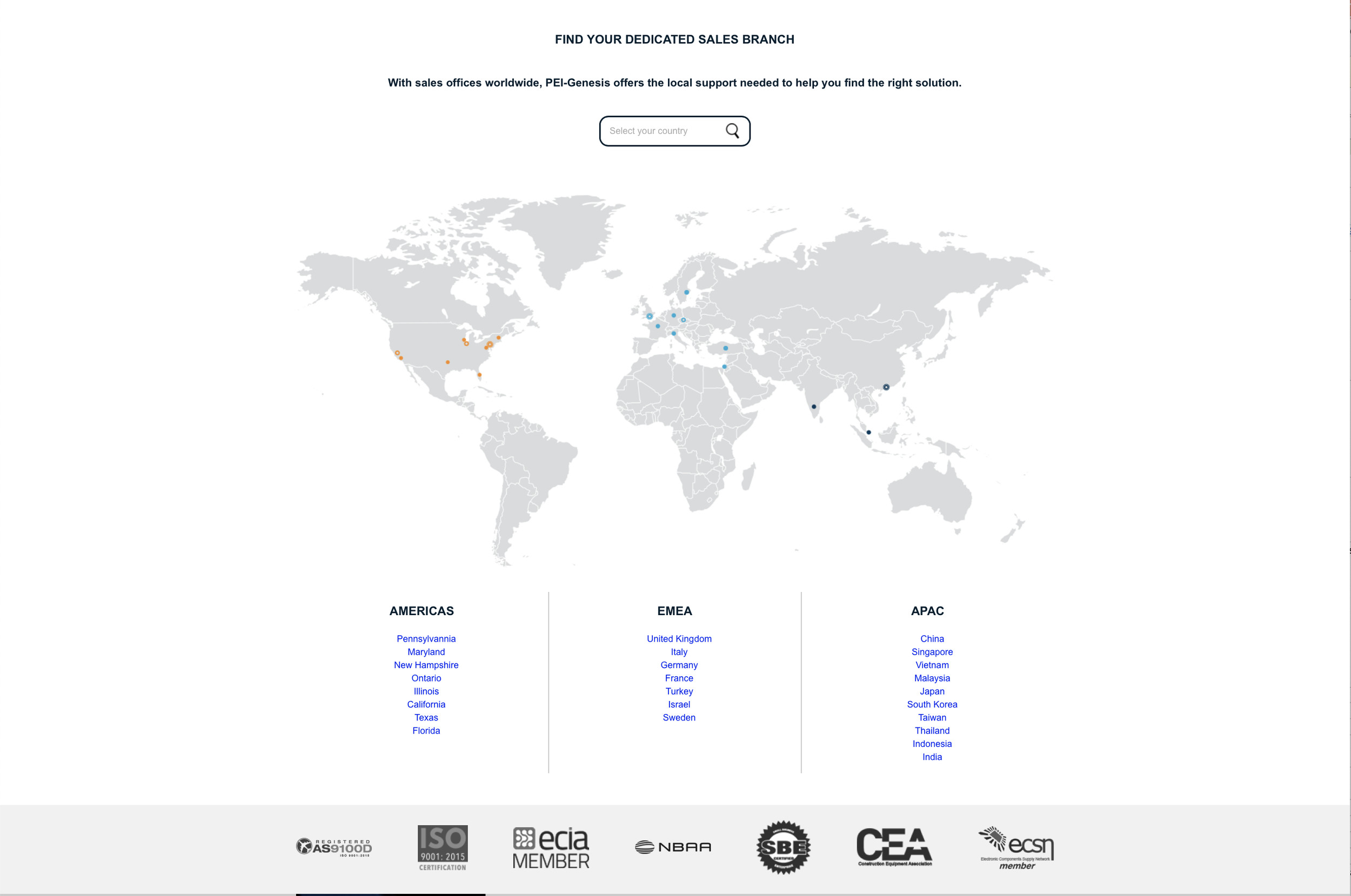 Contact Us Landing - Interactive Map