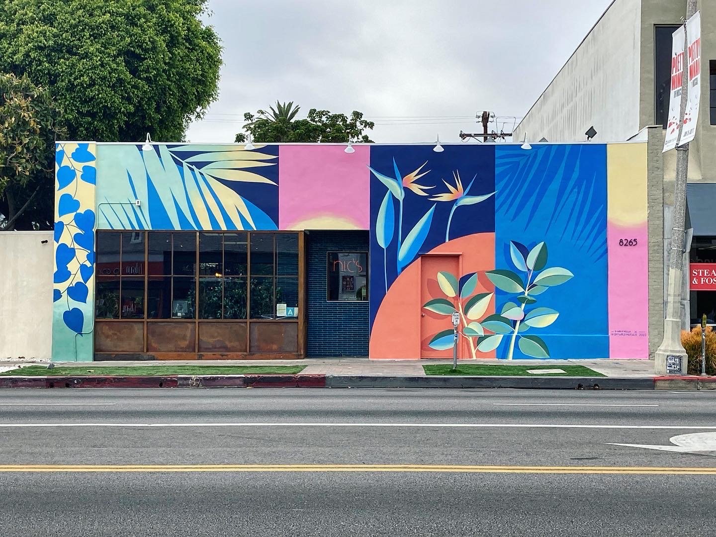  Mural for Nics on Beverly, a vegan restaurant on Melrose, Los Angeles 