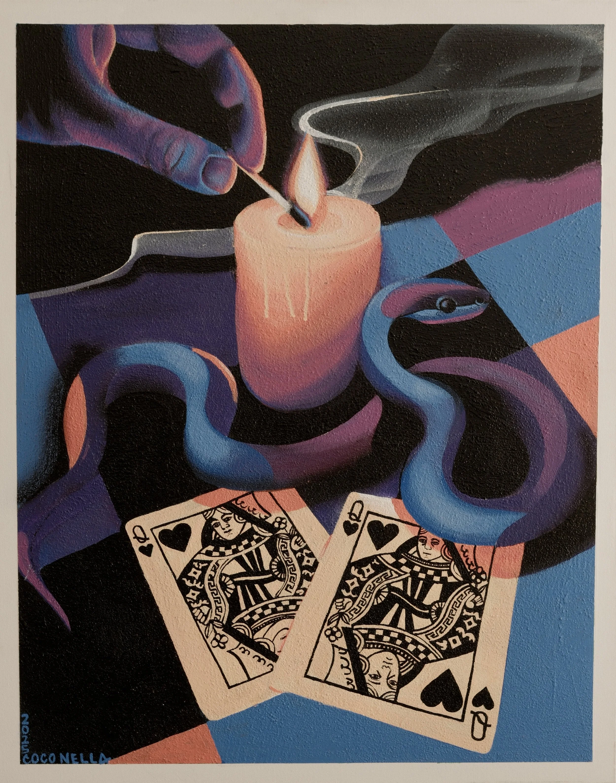 queen of hearts and snake painting by coco nella