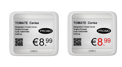 Large e-paper electronic shelf labels - black/white & red