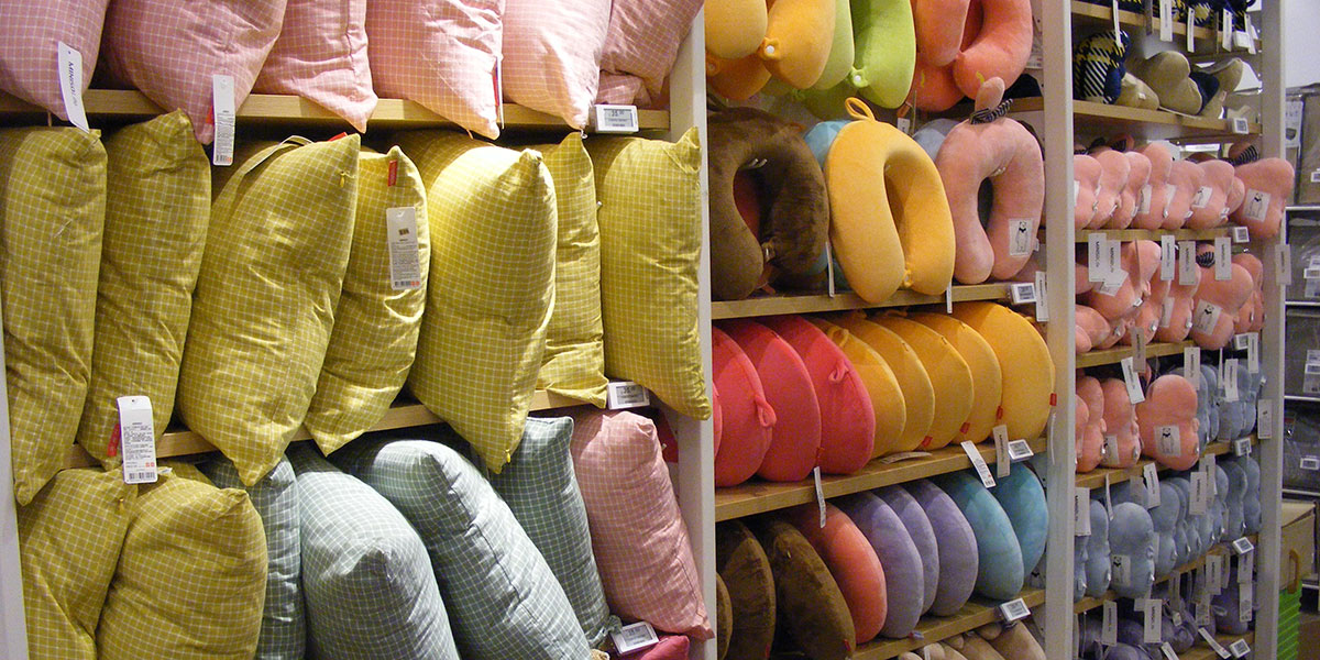Homewares department utilising electronic shelf labels