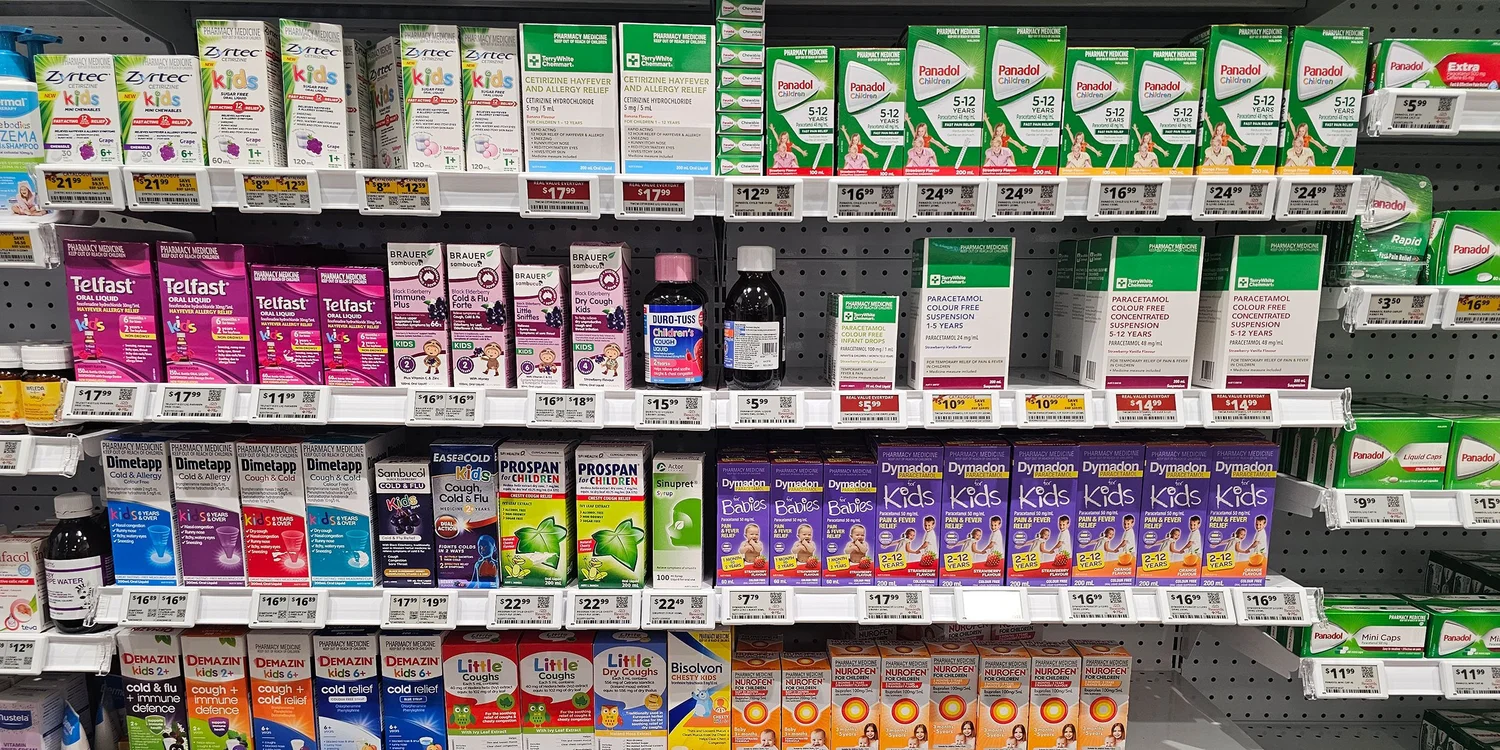 Pharmacy Rack Label Electronic Shelf Labels (ESLs) for Pharmacies & Chemists — FutureShelf