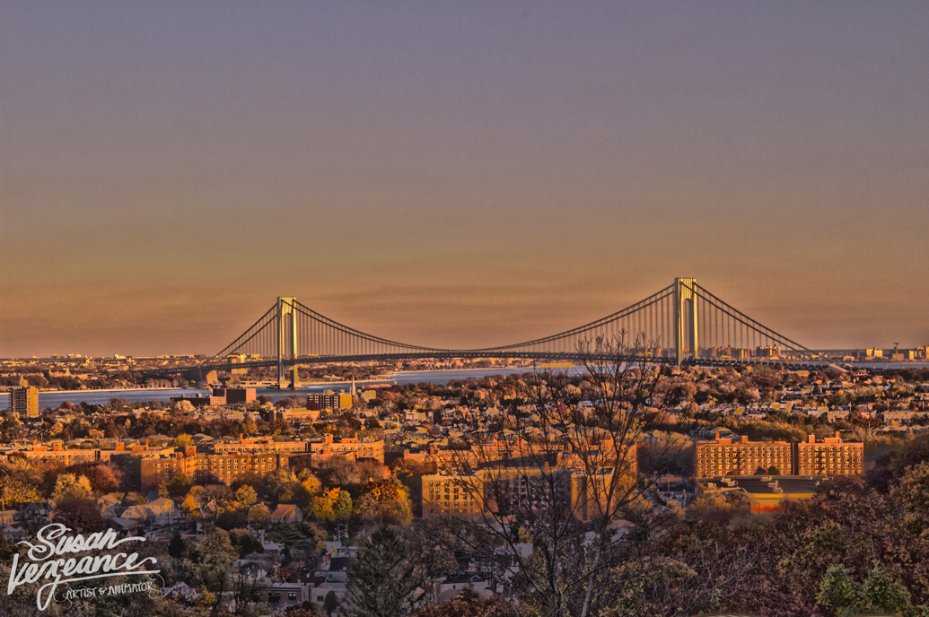 HDR Verrazano Bridge, Staten Island. Composed of 7 exposures; tripod.