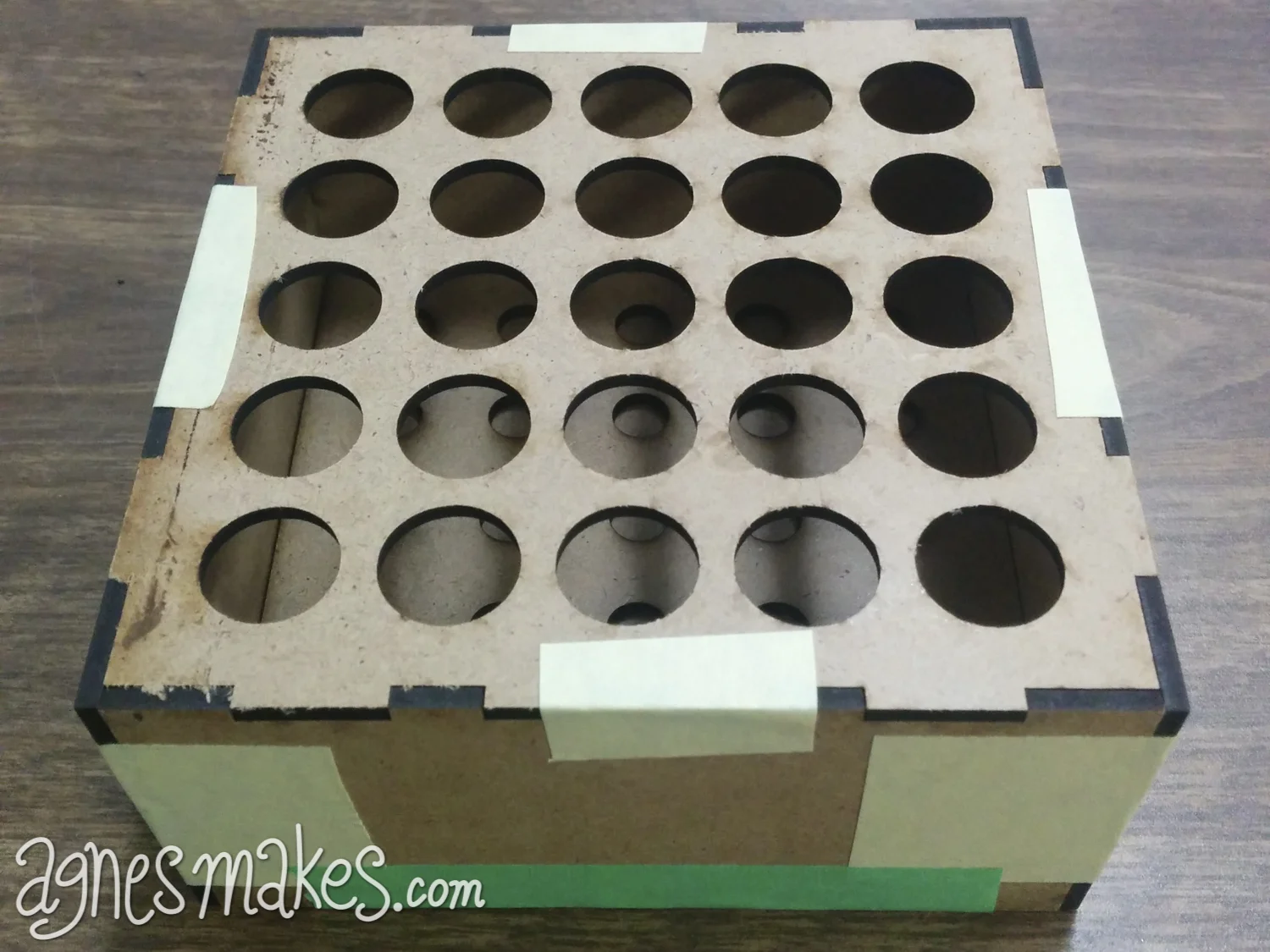 Here is the mother mold assembled and ready to receive the test tubes.