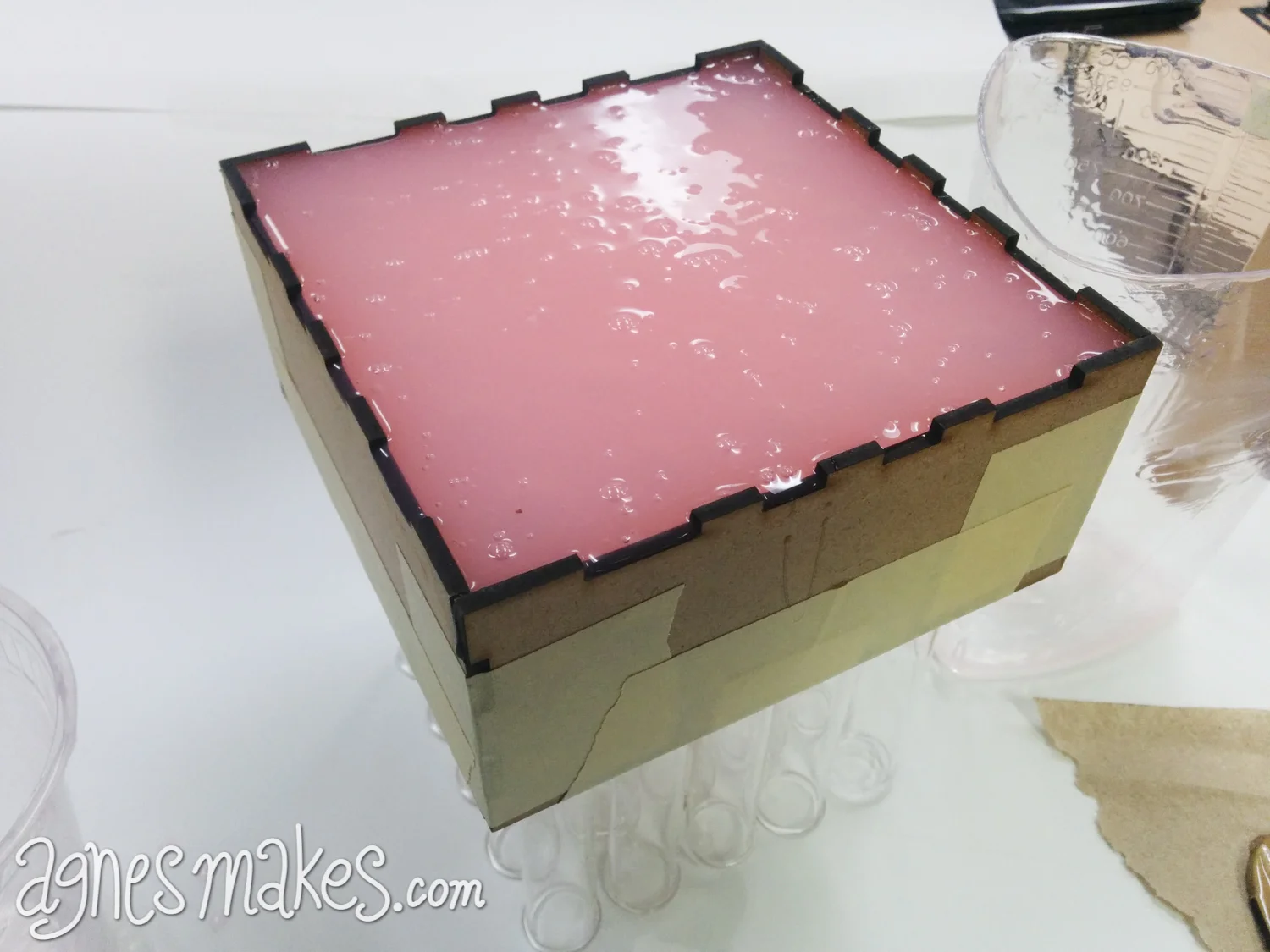 My calculations were perfect. <insert happy dance here> I had exactly enough silicone to fill the mother mold. If you ever find your self short, it's not a problem to pour an additional batch on top. Silicone sticks to itself very well.