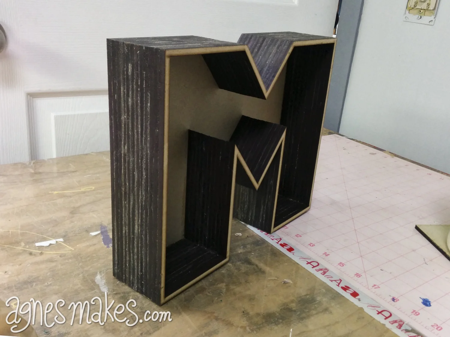 Side view of the laminated box. There was a little bit of sanding done after the glue dried since all the layers did not align exactly during the glue up phase.